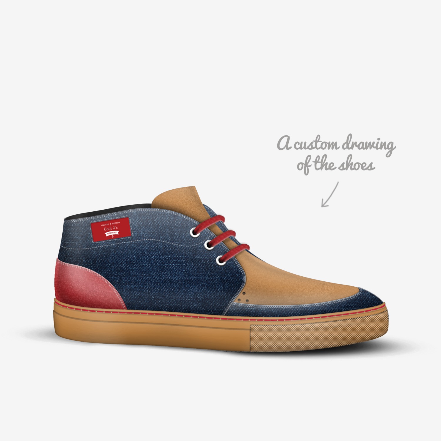 Cool J's custom made in Italy shoes by Jay Dix | Sketch view