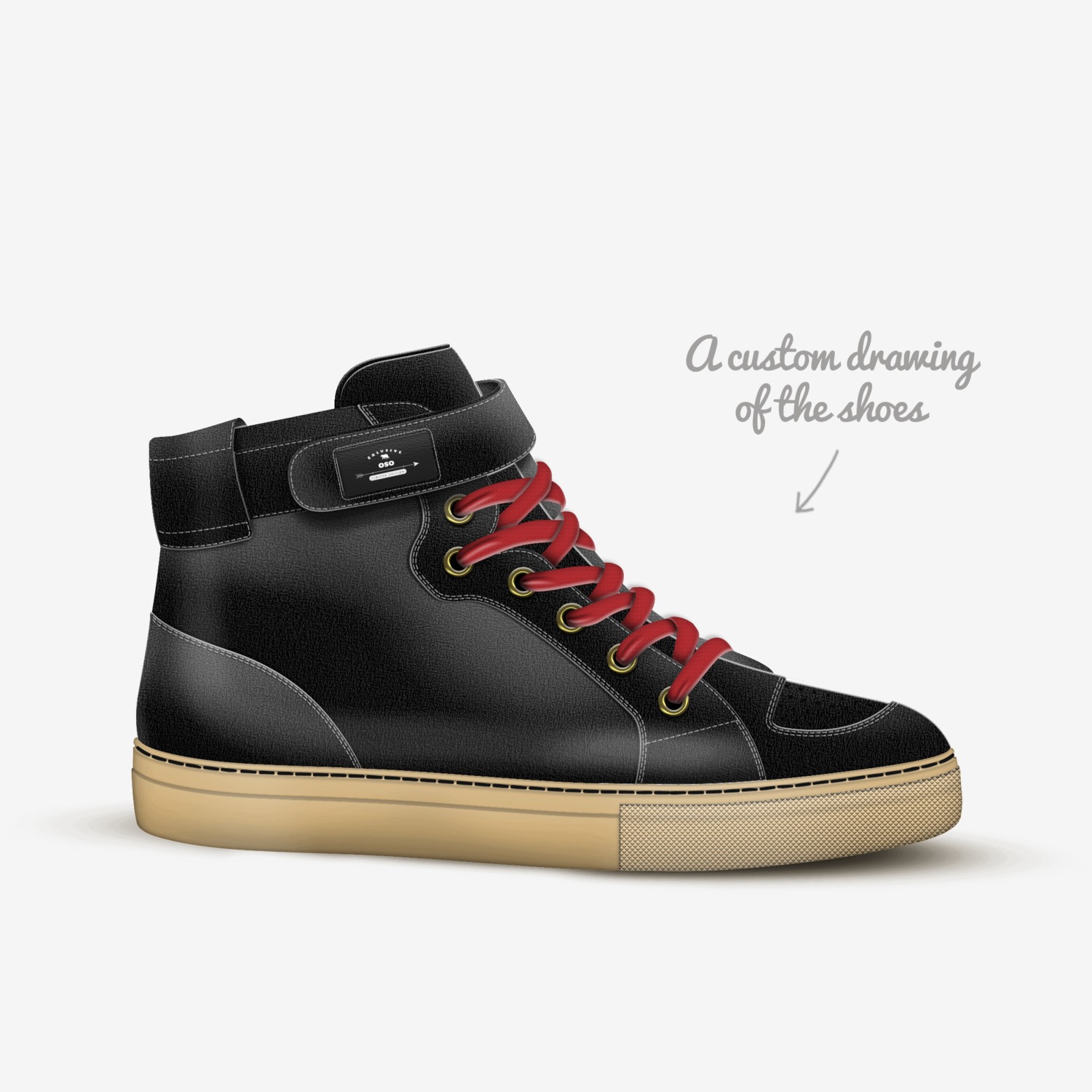oso 1.5 custom made in Italy shoes by Harrese Twyman | Sketch view