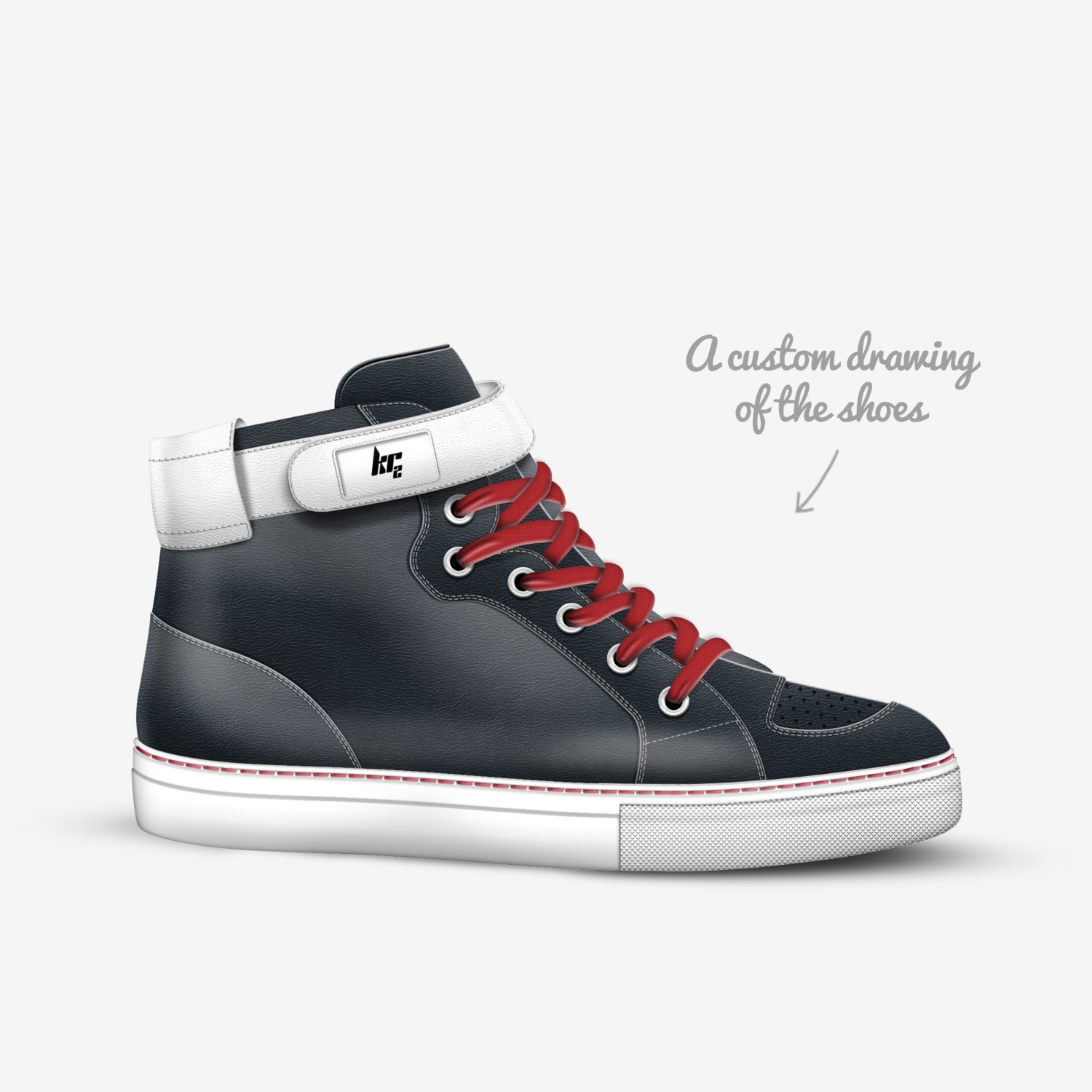 Kr2 custom made in Italy shoes by Keylin Ruff Key | Sketch view