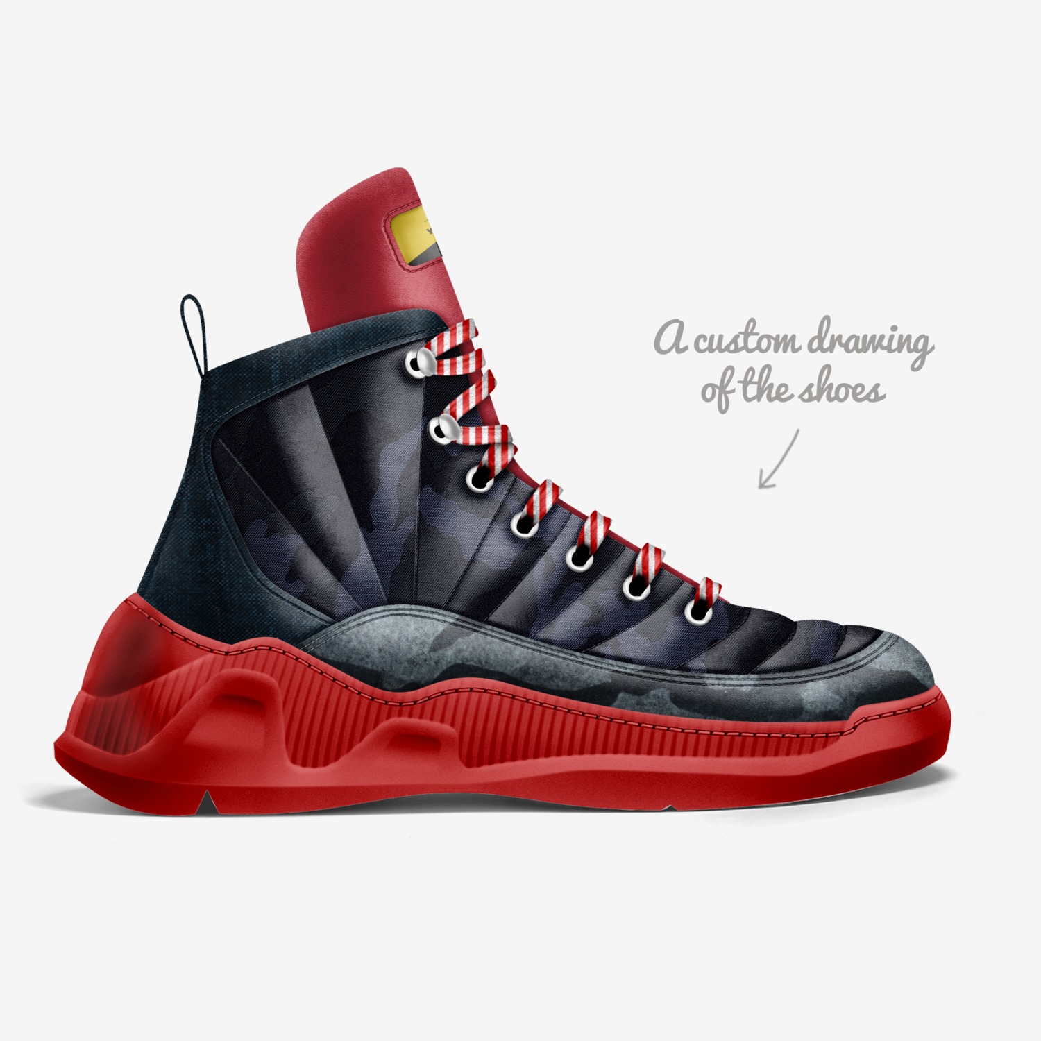 YOUNOZ Poppers custom made in Italy shoes by Laurence D’bourbon-gaston | Sketch view