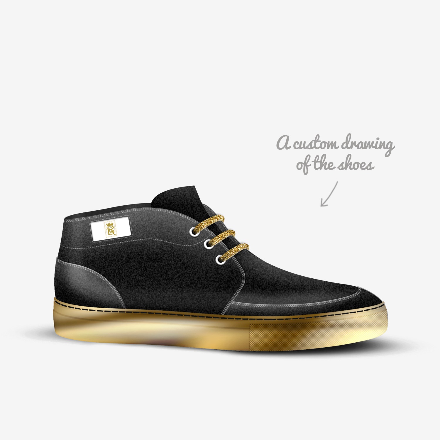 BNB GOLD custom made in Italy shoes by T.michelle Roberts | Sketch view