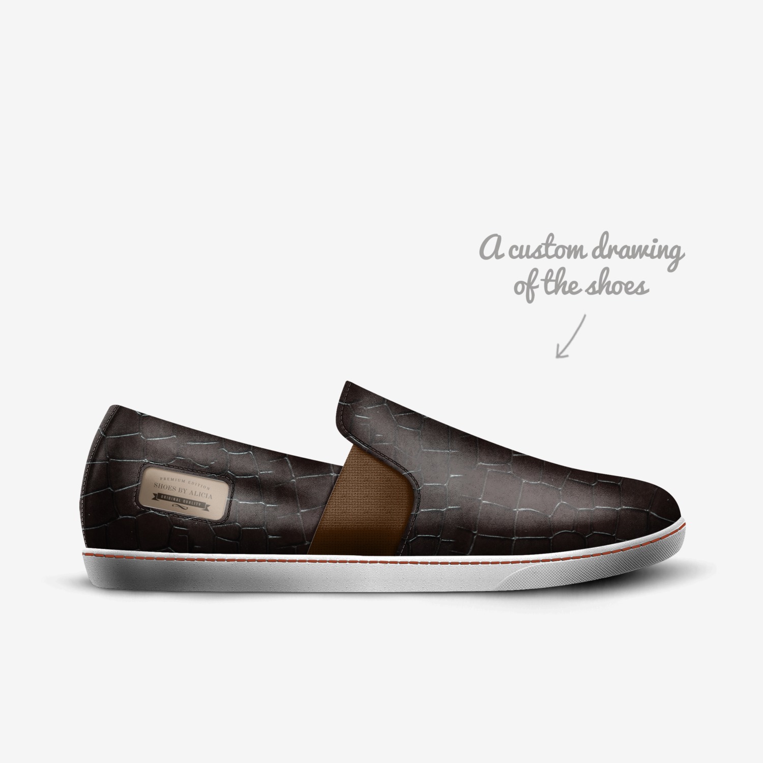 Shoes by Alicia custom made in Italy shoes by Alicia | Sketch view