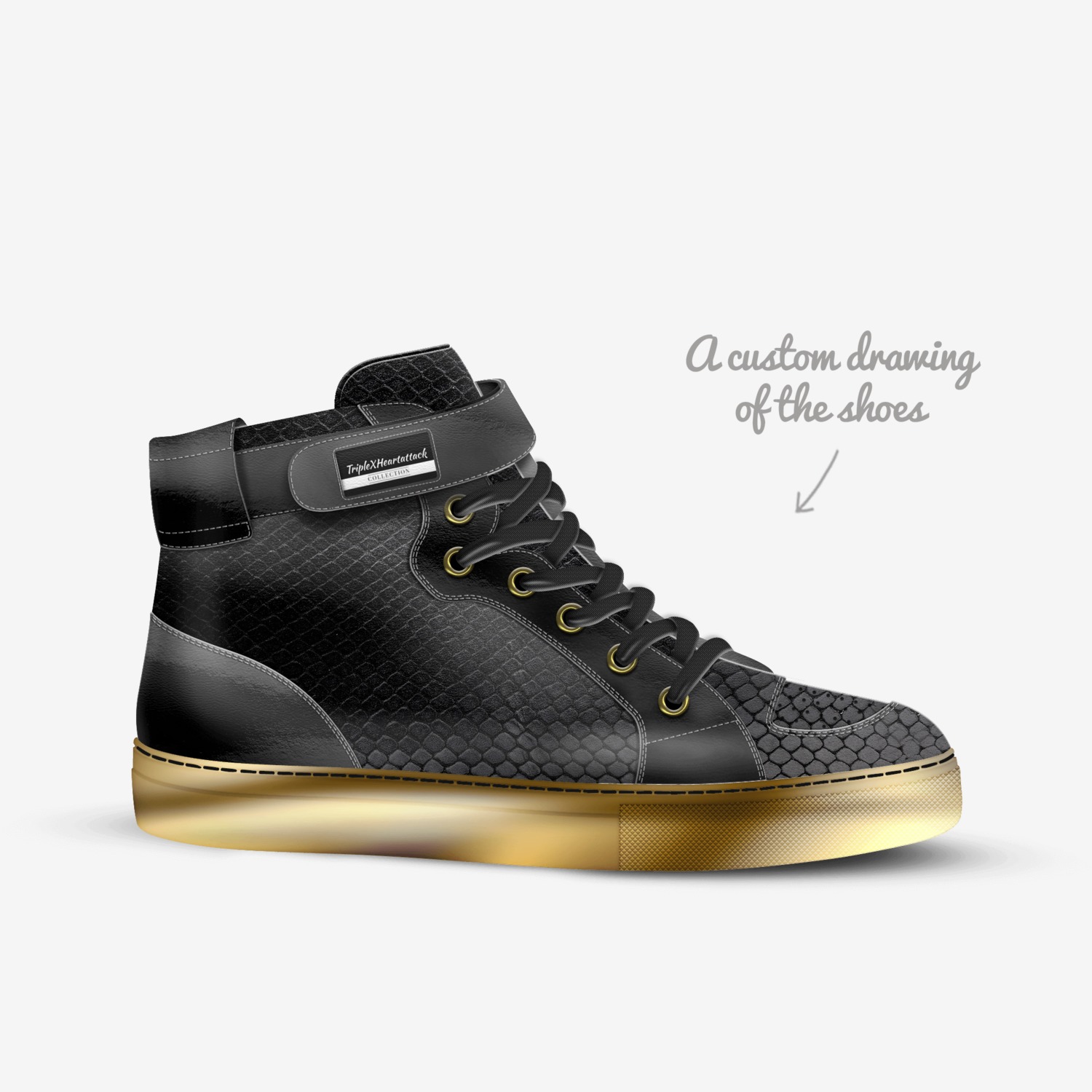 Art City custom made in Italy shoes by Ronnie Ross | Sketch view