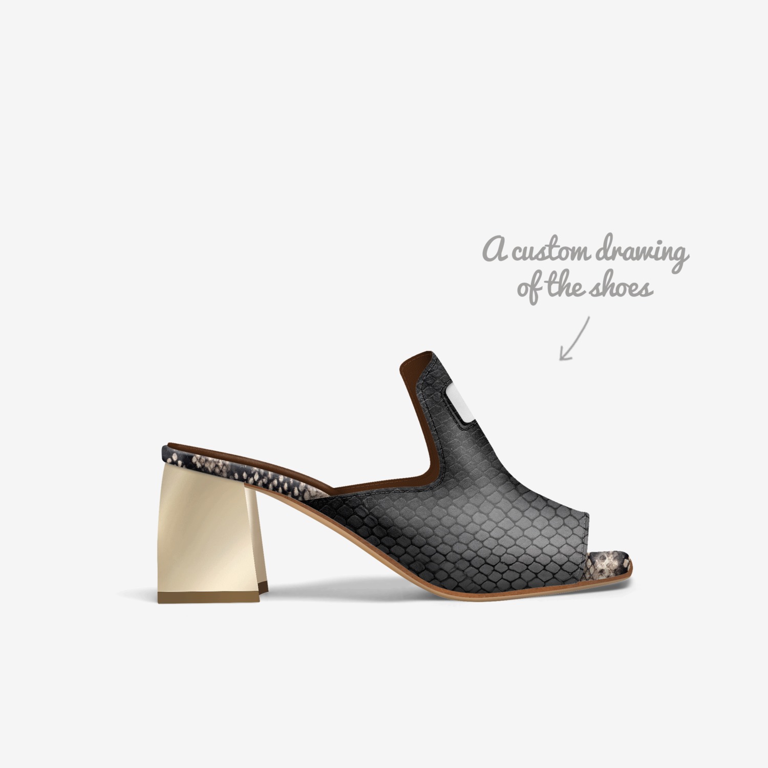 Hillshady912 custom made in Italy shoes by DeAundre Perry | Sketch view