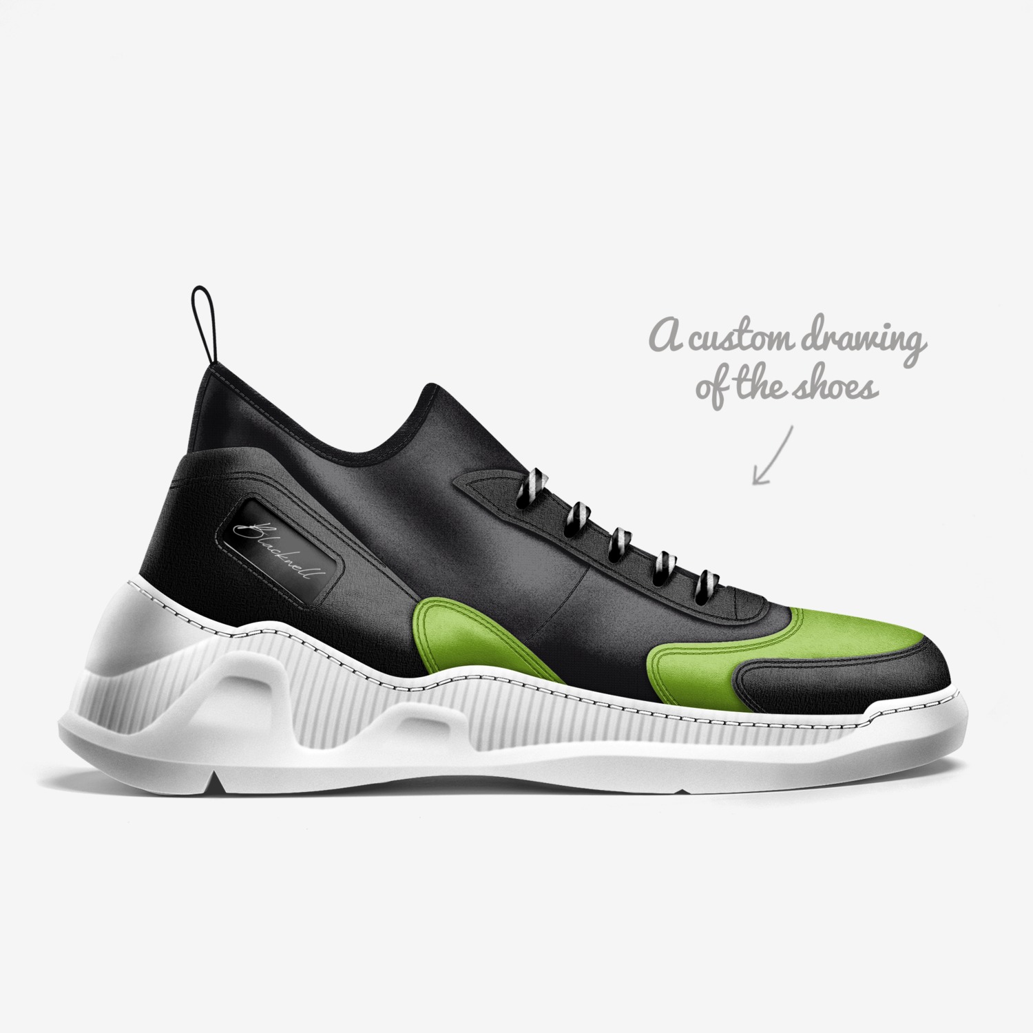 Earl Greene custom made in Italy shoes by Lawrence D. Blackwell | Sketch view