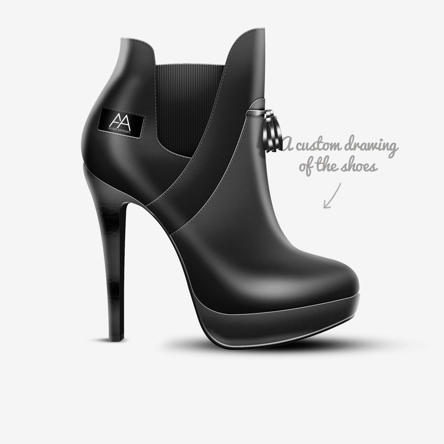 ALESI TASSEL PUMP custom made in Italy shoes by Lonanthony Parker | Sketch view