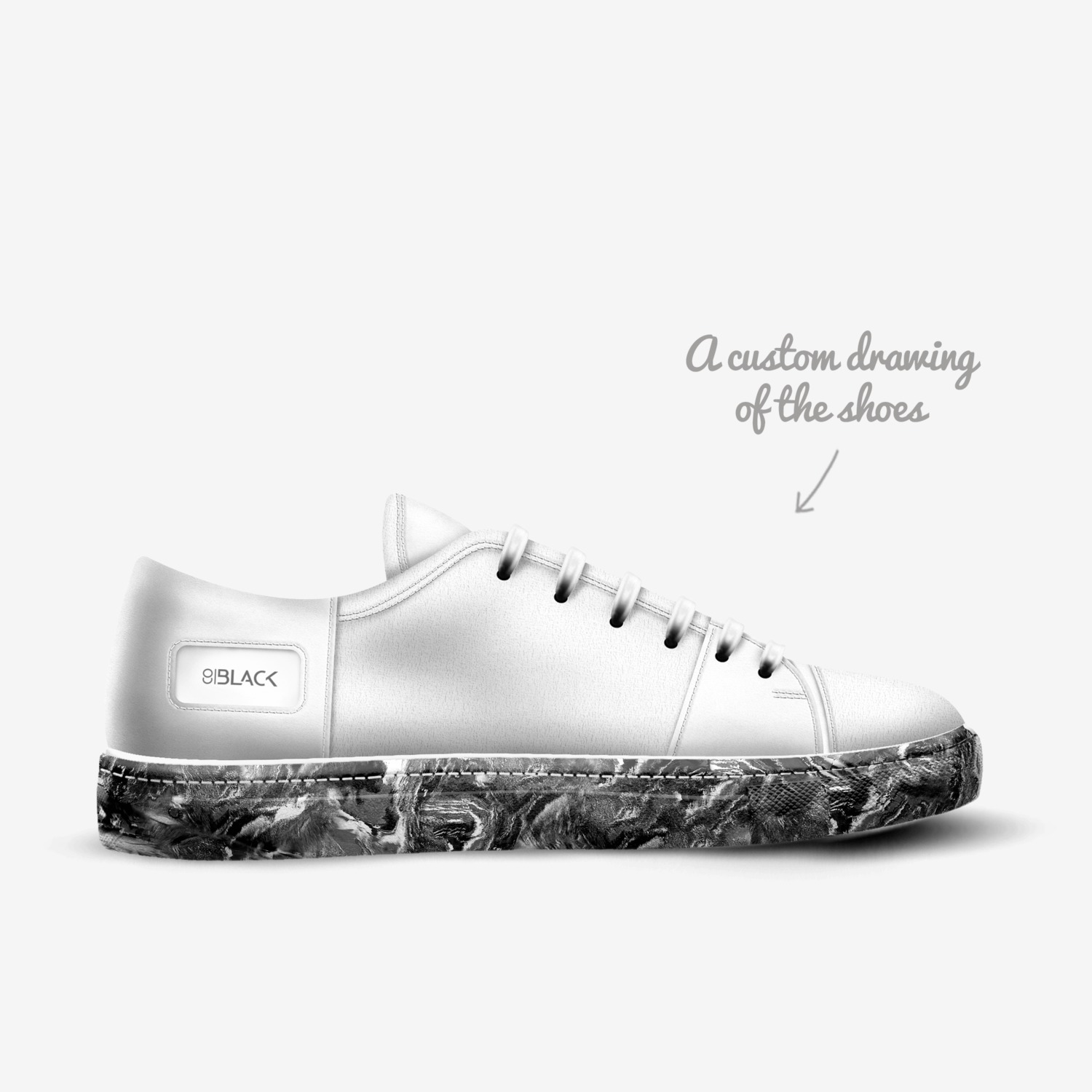 Skii Wxlker custom made in Italy shoes by R. Malik | Sketch view
