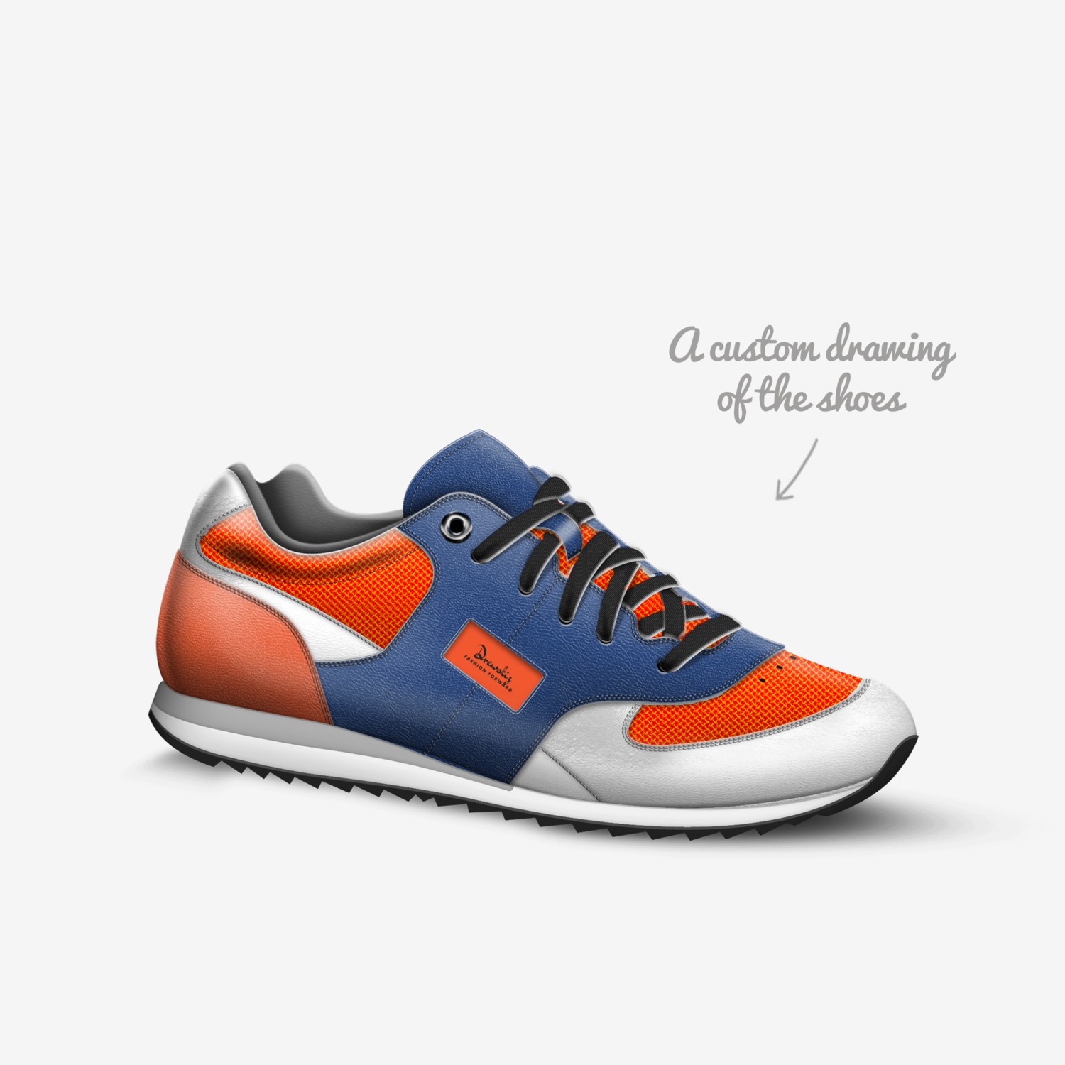K ² a custom made in Italy shoes by Andrew Stadeker | Sketch view