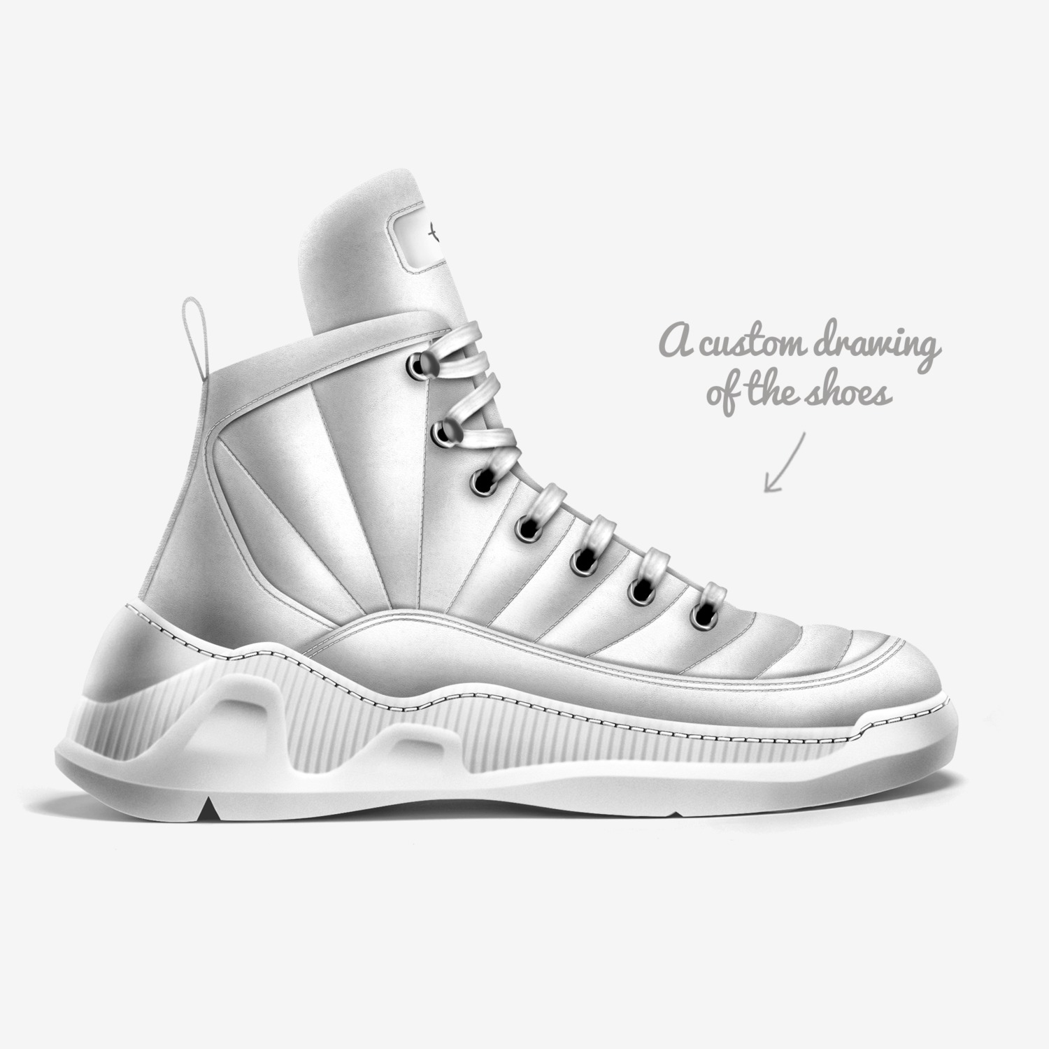 Sharpshooter custom made in Italy shoes by Marksman Apparel | Sketch view