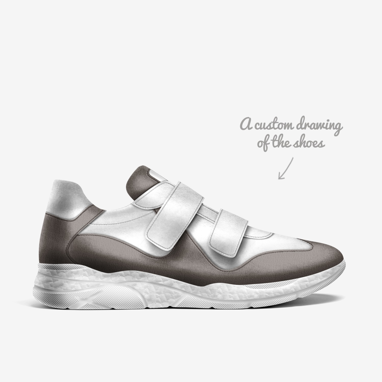 T.M.C. Off Whites custom made in Italy shoes by Terry Collins | Sketch view