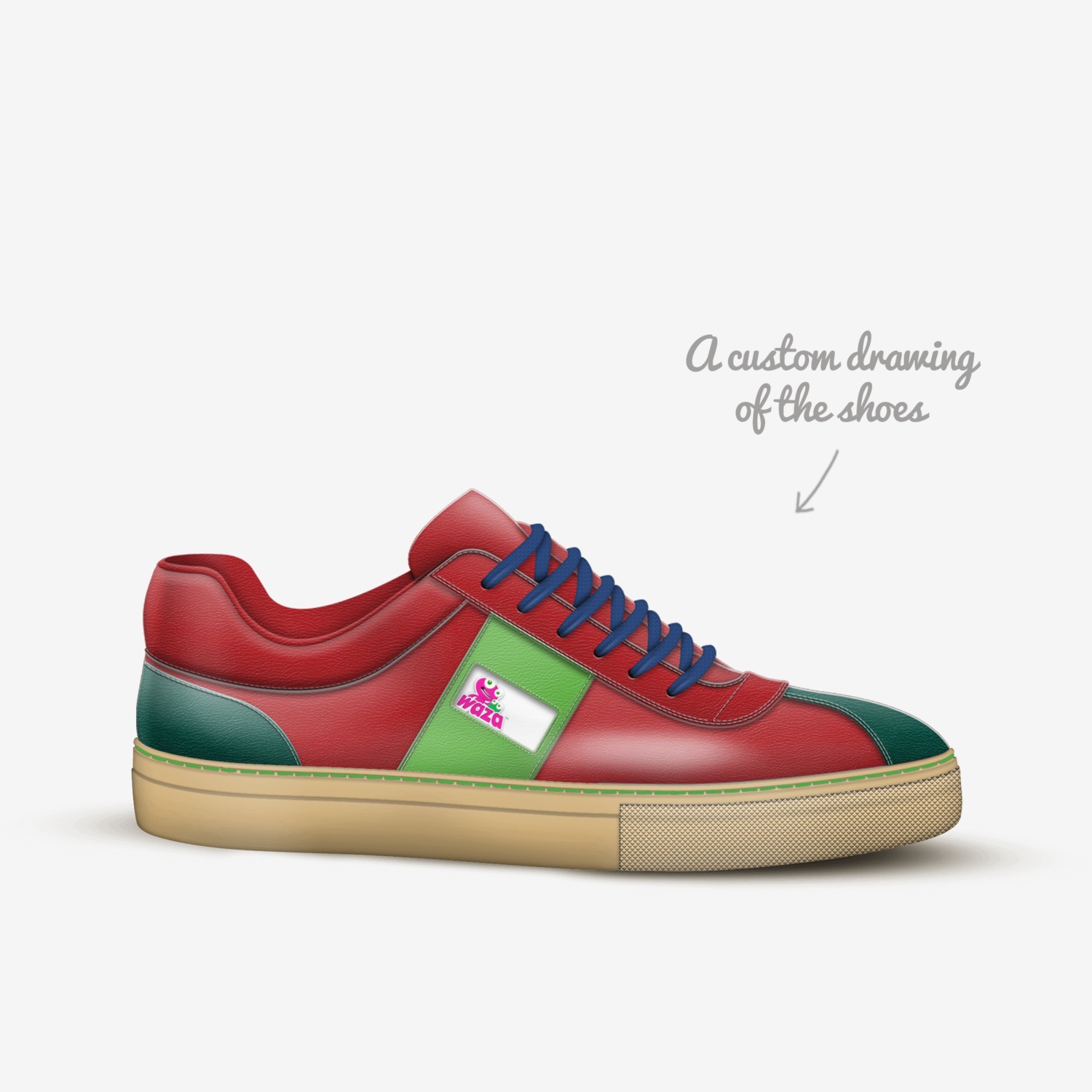 Waza custom made in Italy shoes by Waza Favor Sampa | Sketch view