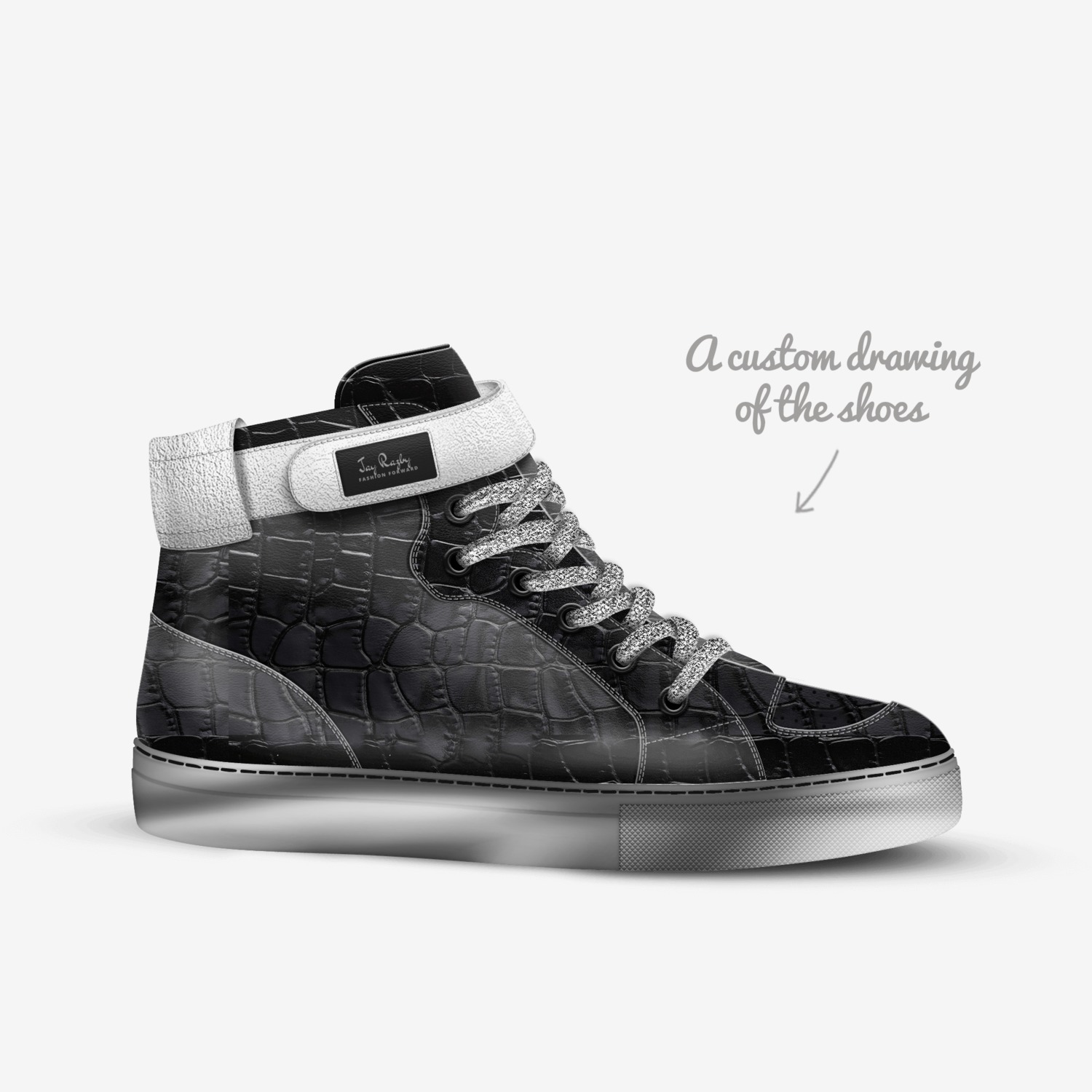 Jay Razby  custom made in Italy shoes by Jay Rock | Sketch view