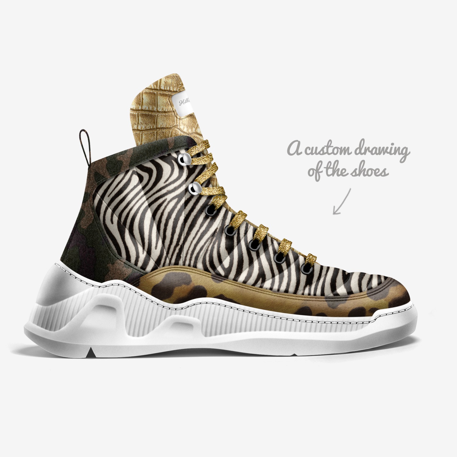 HillShady912 custom made in Italy shoes by DeAundre Perry | Sketch view