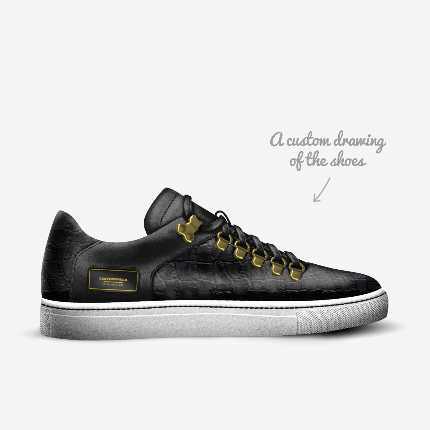 Leatherneck custom made in Italy shoes by Richard Dinnan | Sketch view
