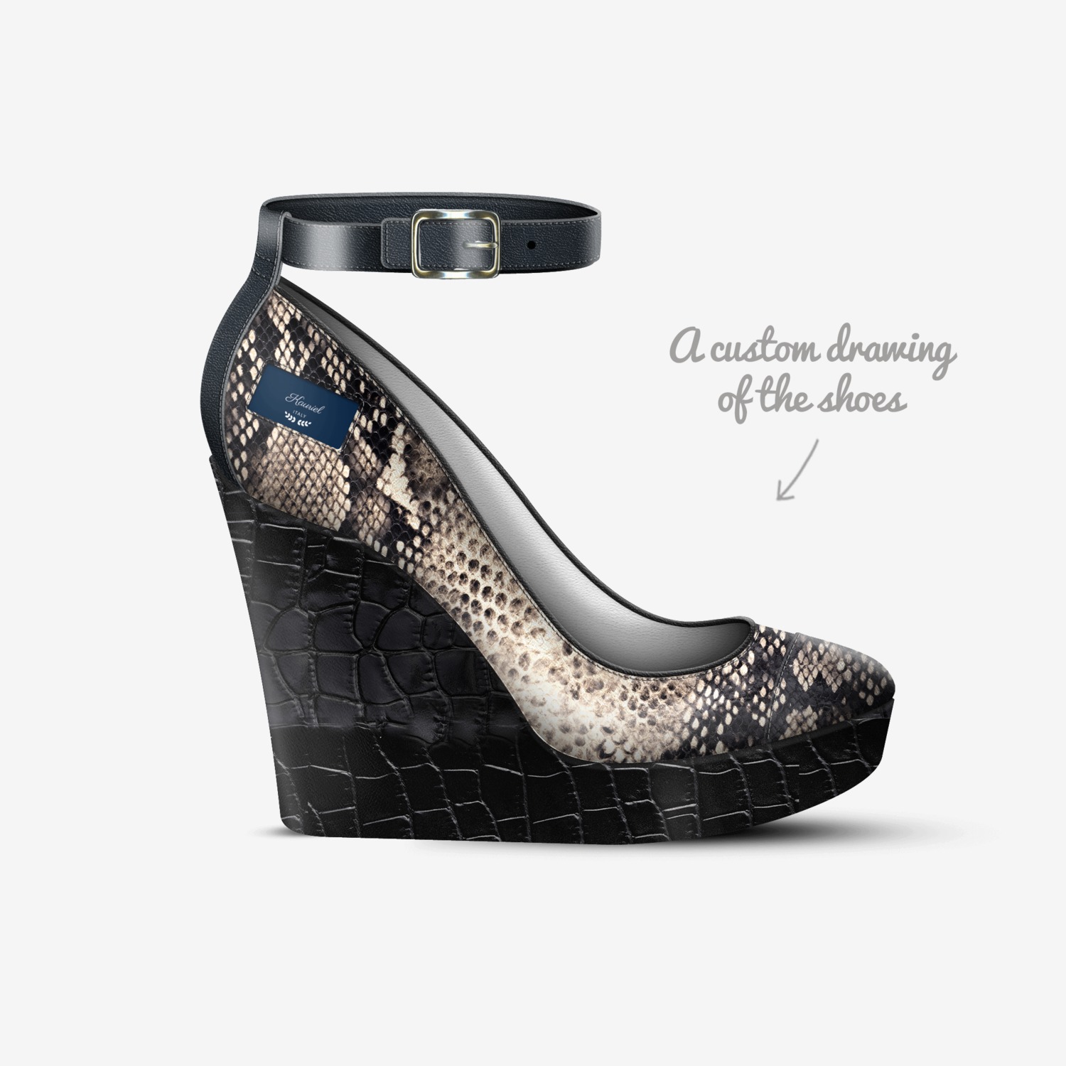 Kauriel custom made in Italy shoes by Rosanny Amaro | Sketch view