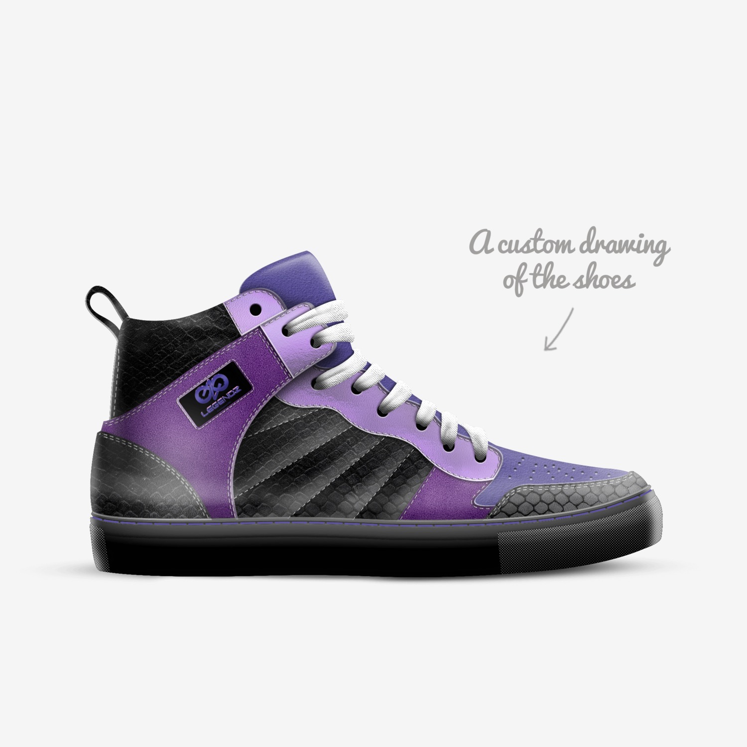 FKNK20 PurpleRAIN custom made in Italy shoes by Juju & Najm Toomey | Sketch view