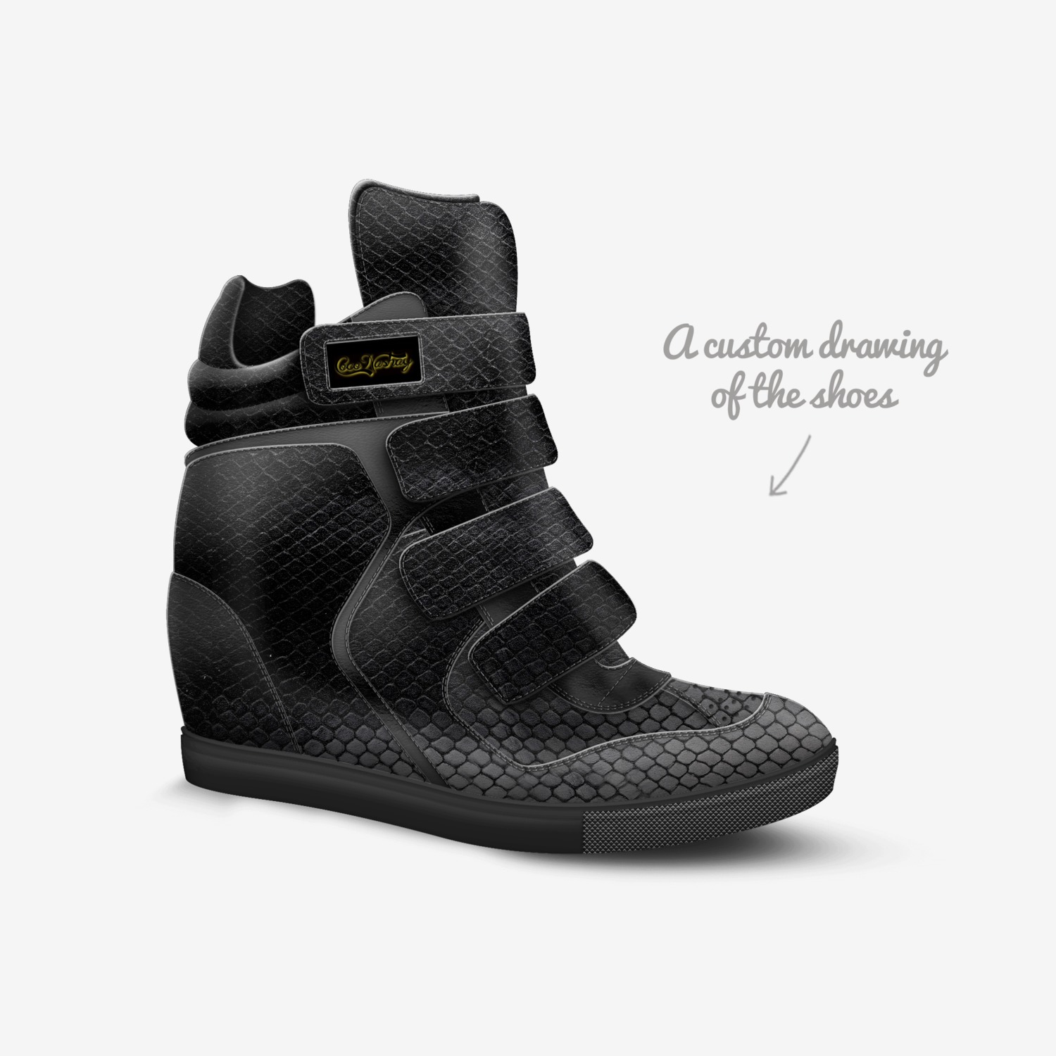 Serene custom made in Italy shoes by Nakesha Caldwell | Sketch view