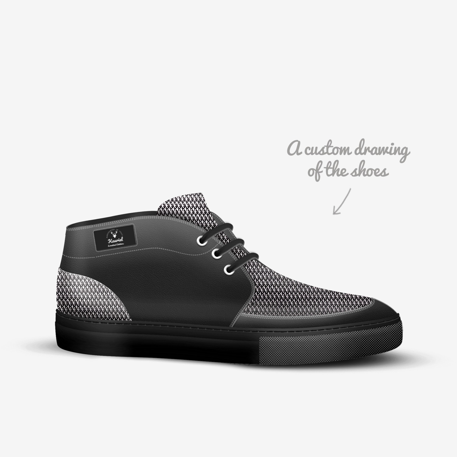 Kauriel custom made in Italy shoes by Rosanny Amaro | Sketch view