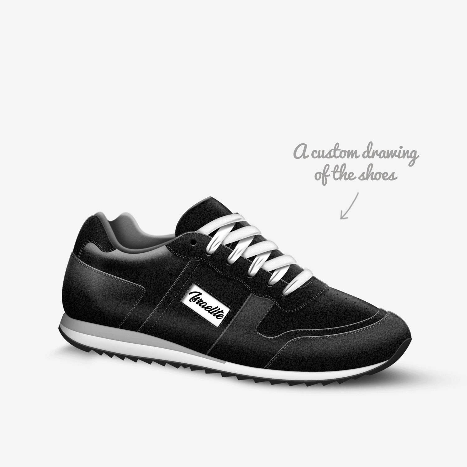 Drippy Blacks custom made in Italy shoes by Damitris Thomas | Sketch view