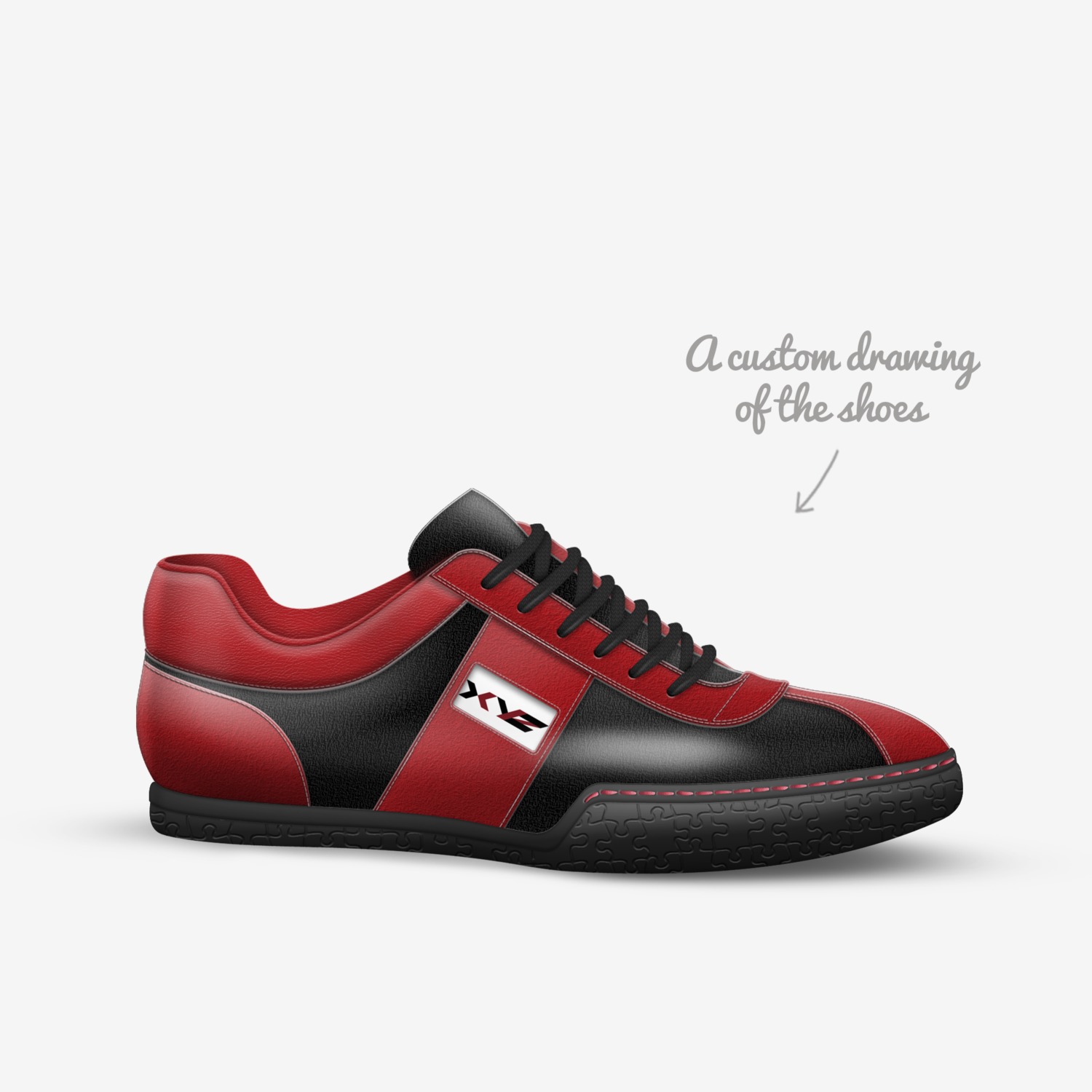 XYZ custom made in Italy shoes by Paul Flood | Sketch view