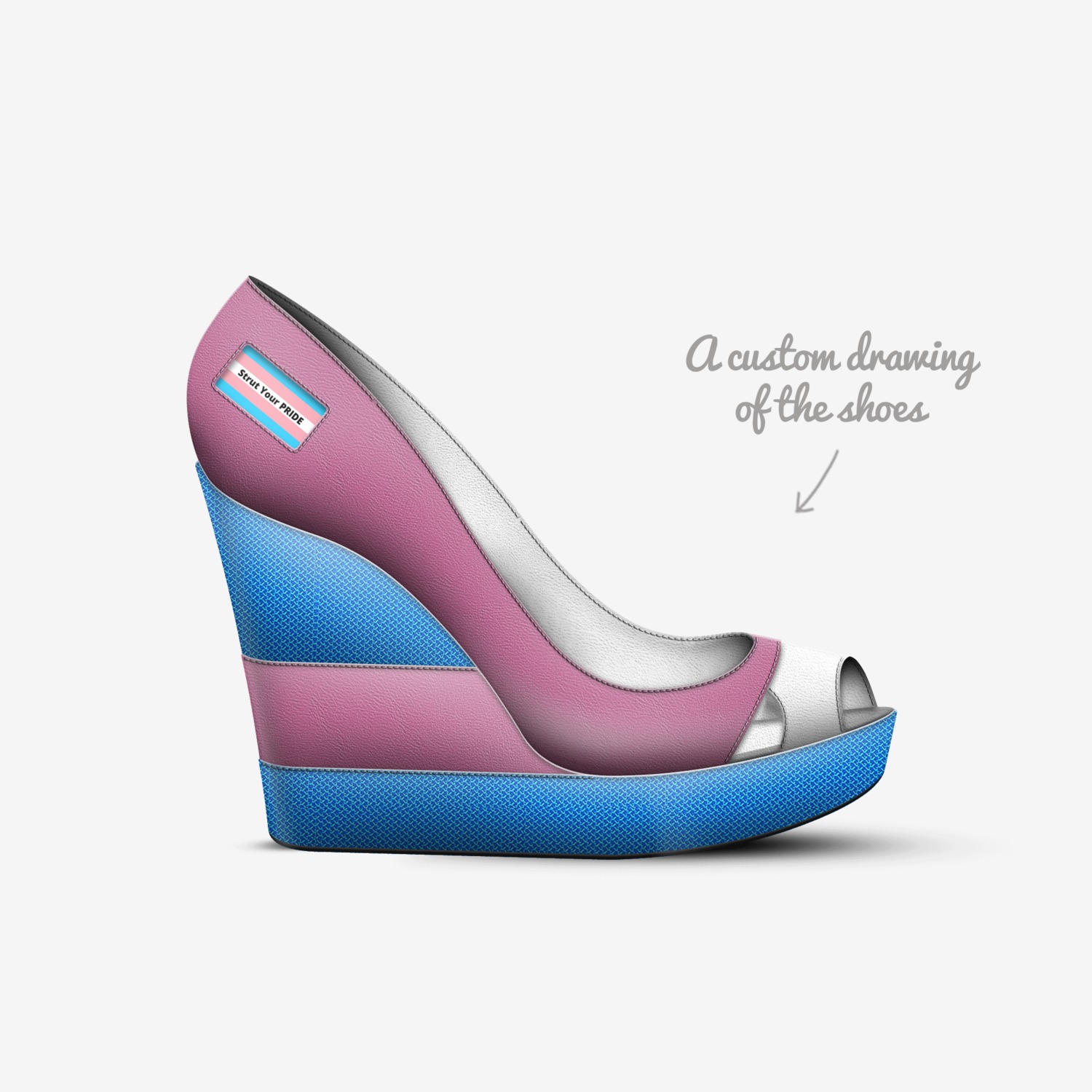 Strut Your Pride custom made in Italy shoes by Jevon Martin | Sketch view