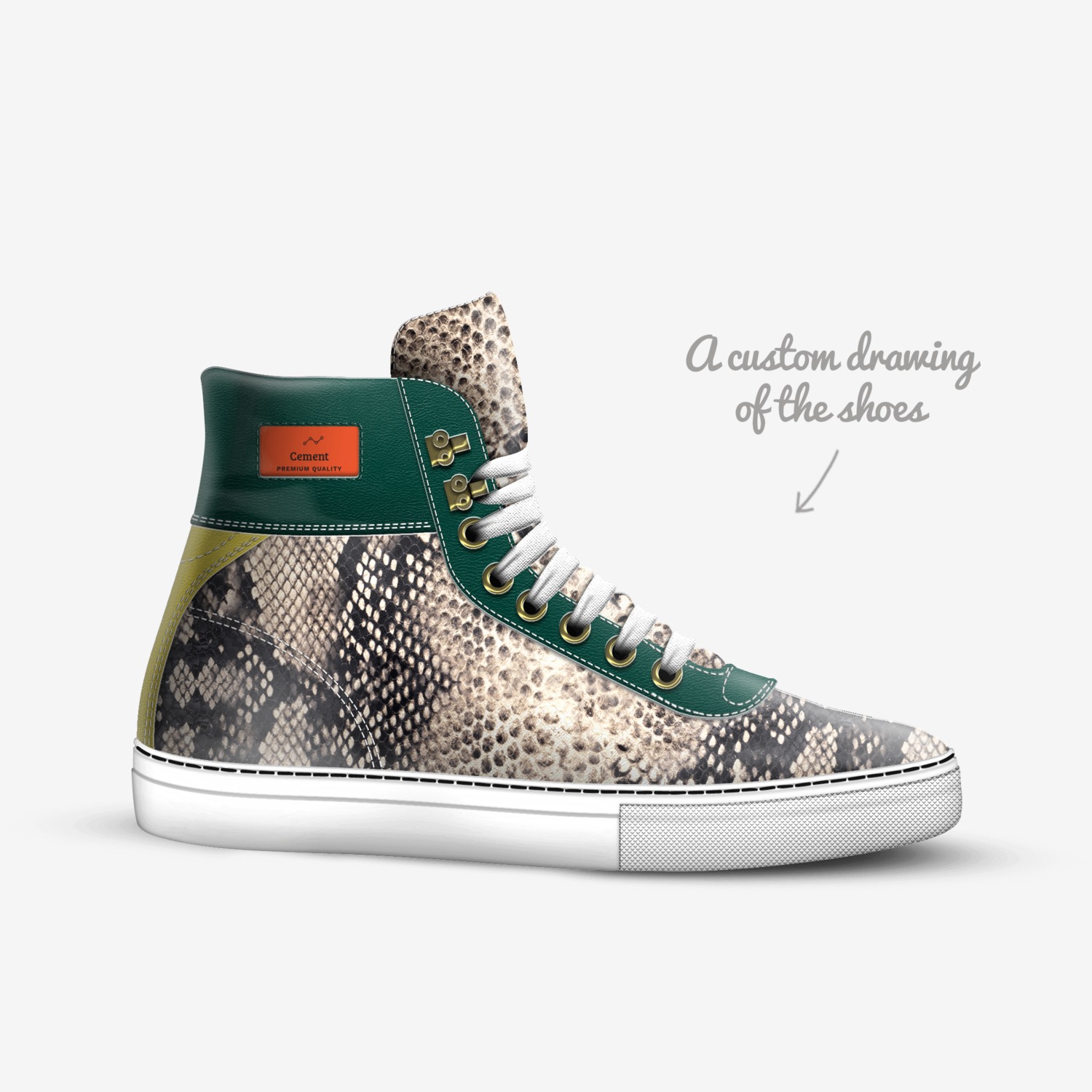 Cement custom made in Italy shoes by Jeff Bjune | Sketch view