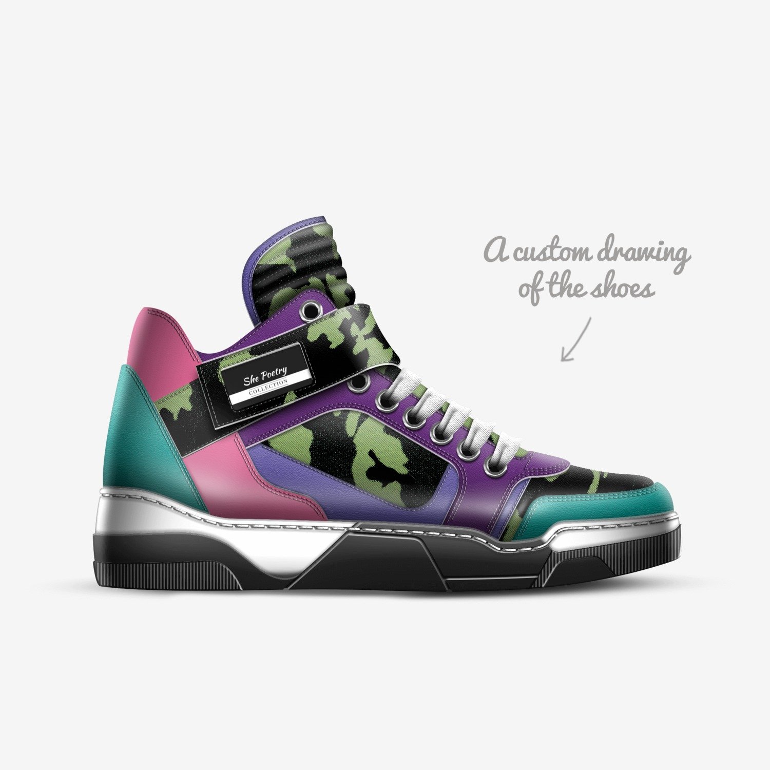 She Poetry custom made in Italy shoes by Ricky Canady | Sketch view