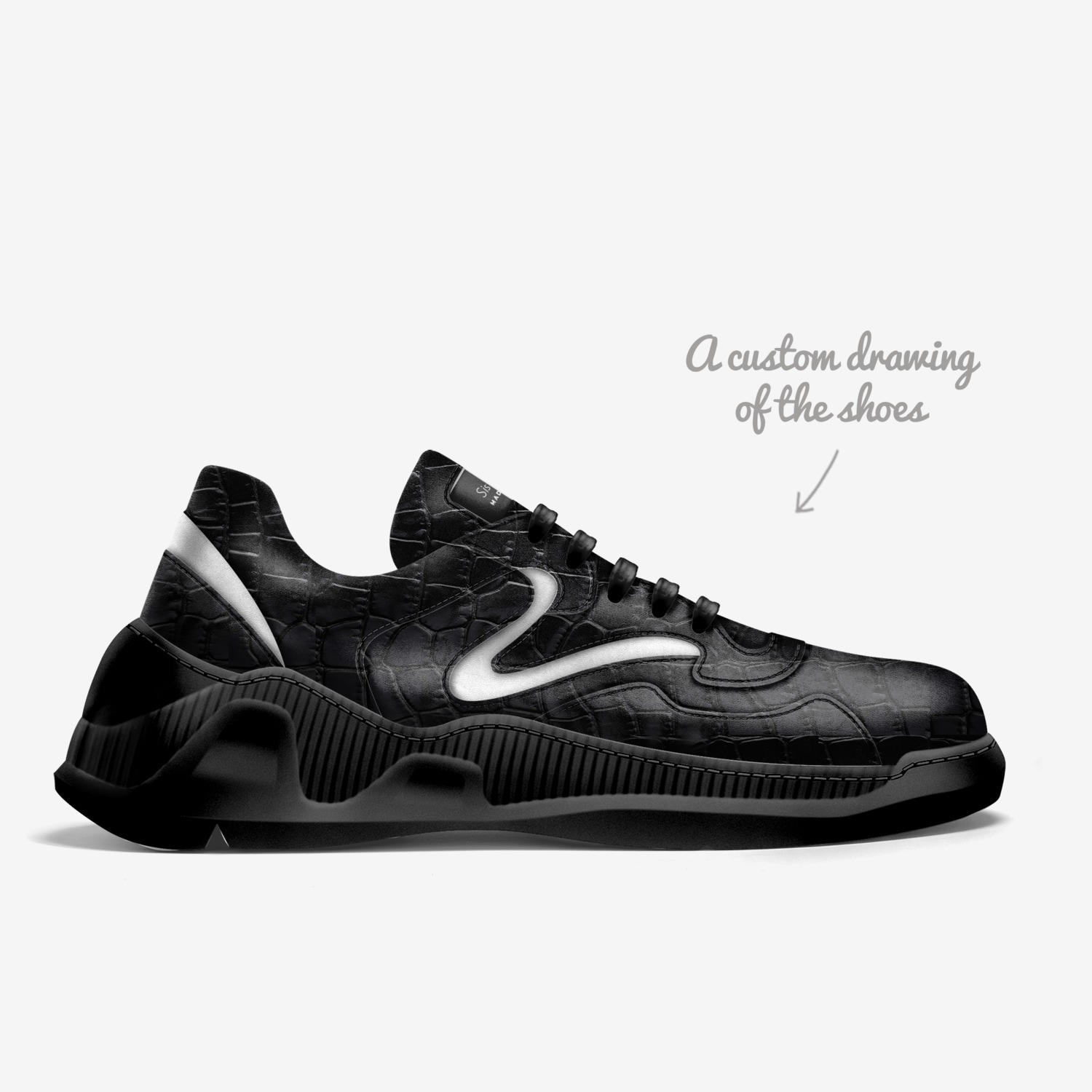 Sister Haero custom made in Italy shoes by Haero Dizaye | Sketch view