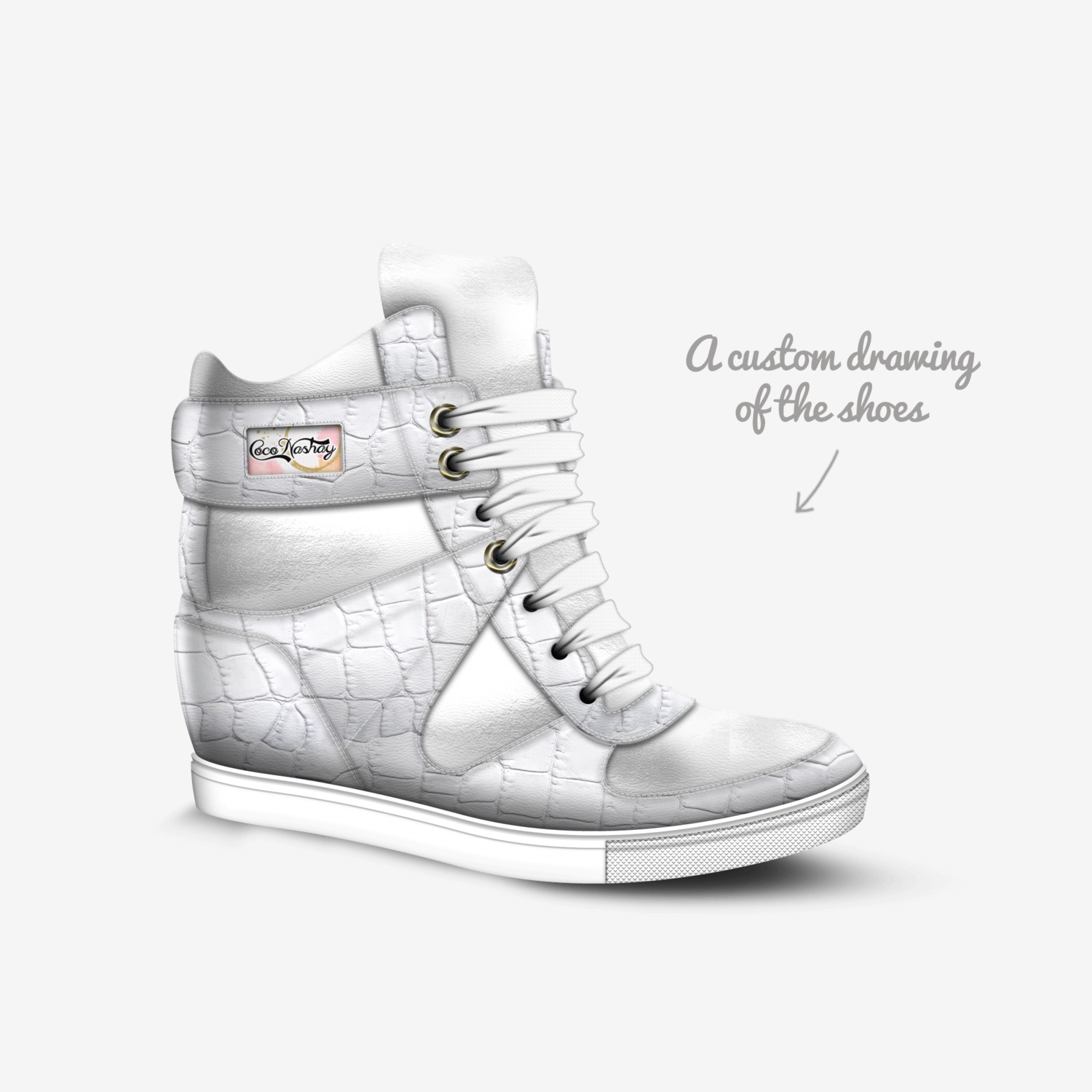 Paradise  custom made in Italy shoes by Nakesha Caldwell | Sketch view