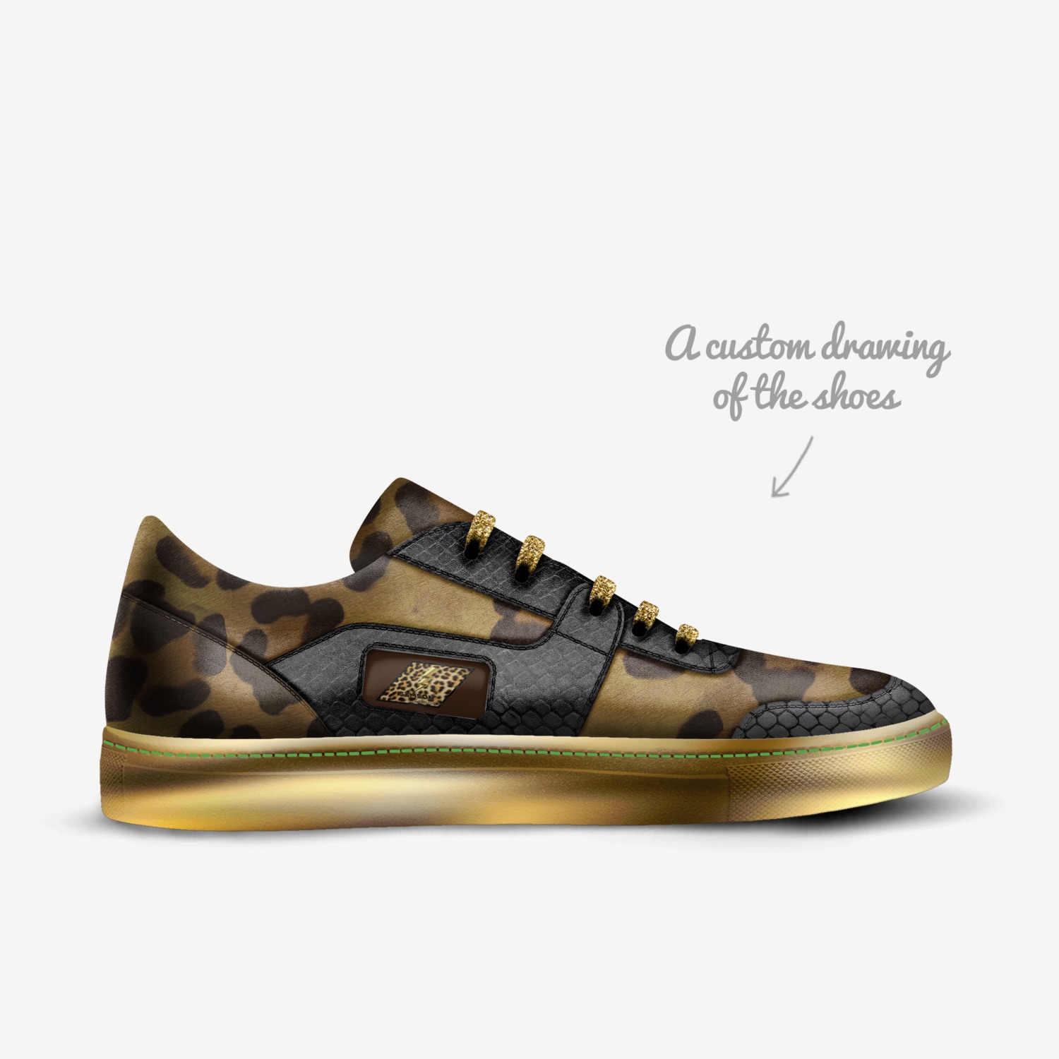 Samson custom made in Italy shoes by Leanna Smith Muse | Sketch view