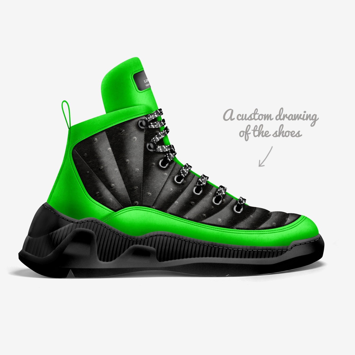 Lime Grind custom made in Italy shoes by Krist Taylor Johnson | Sketch view