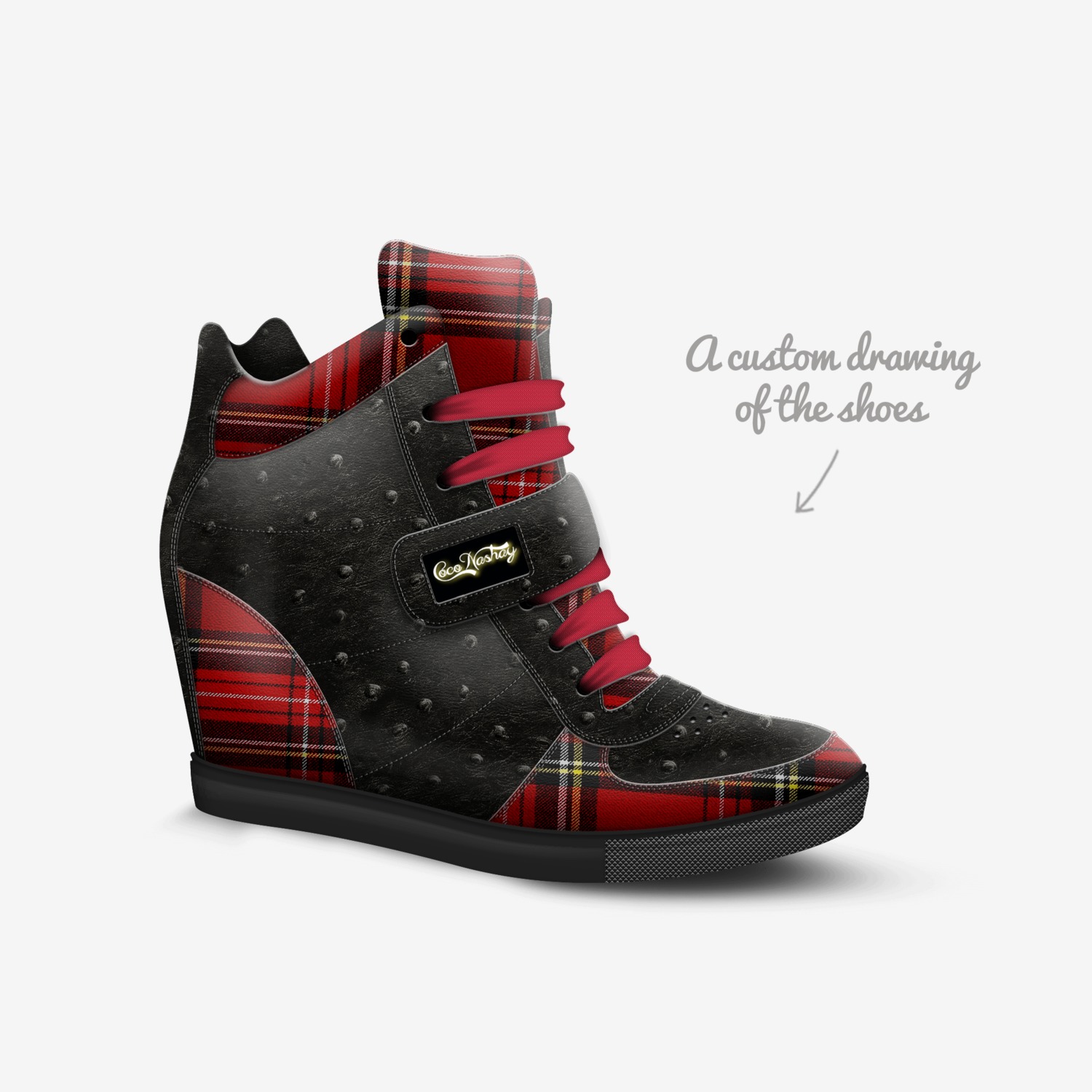 Coco Melanin custom made in Italy shoes by Nakesha Caldwell | Sketch view