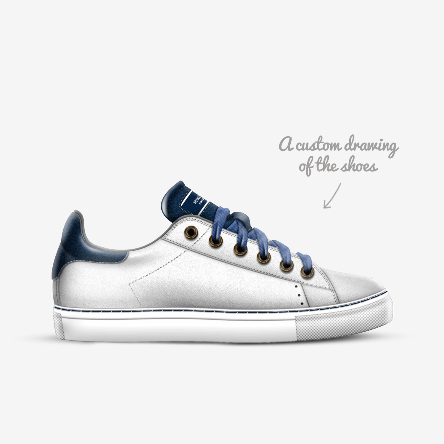 Monza Blu custom made in Italy shoes by Gavino Nishio | Sketch view