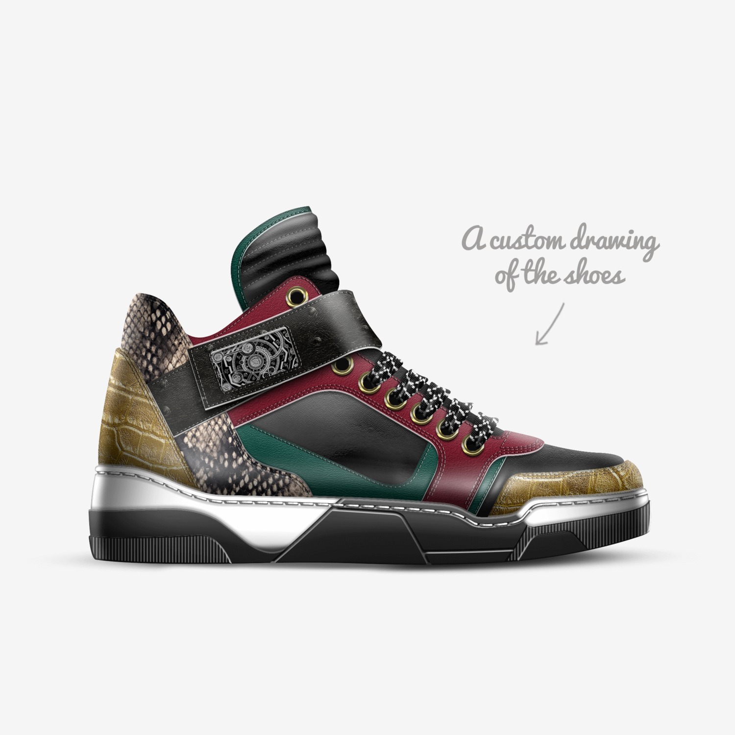 Rickys custom made in Italy shoes by Stephen Bemis | Sketch view