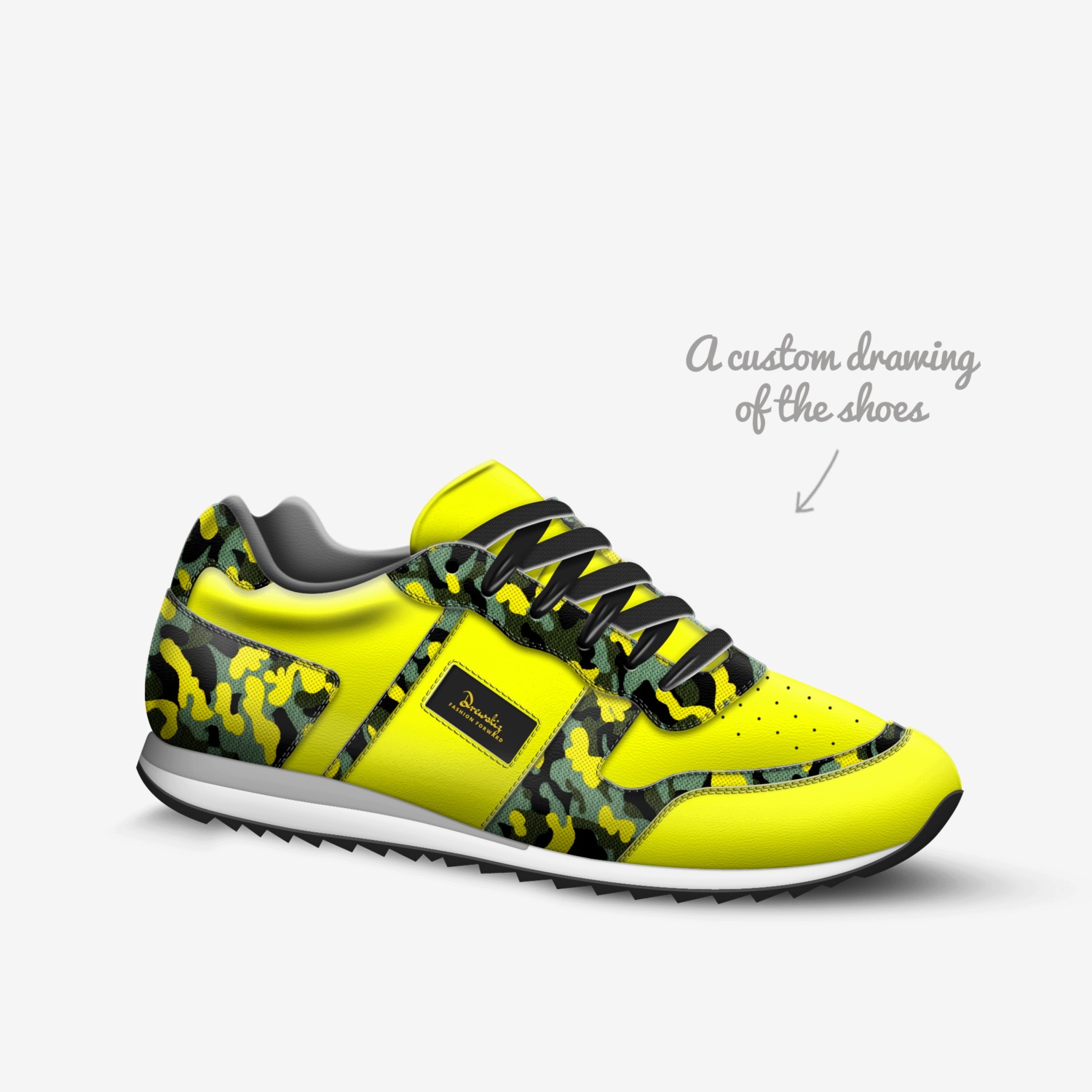 CAMOKAZEEZ YZ  custom made in Italy shoes by Andrew Stadeker | Sketch view