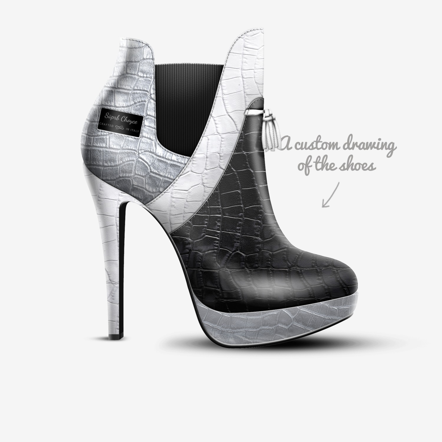 Sūprb Choyce  custom made in Italy shoes by Omari Choyce | Sketch view
