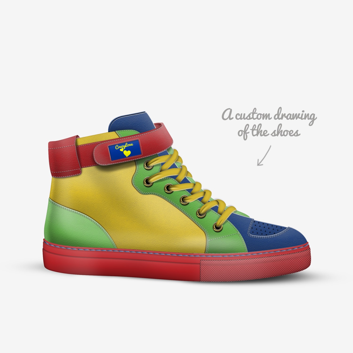 CrazyLove custom made in Italy shoes by Ayesha Hassaum | Sketch view