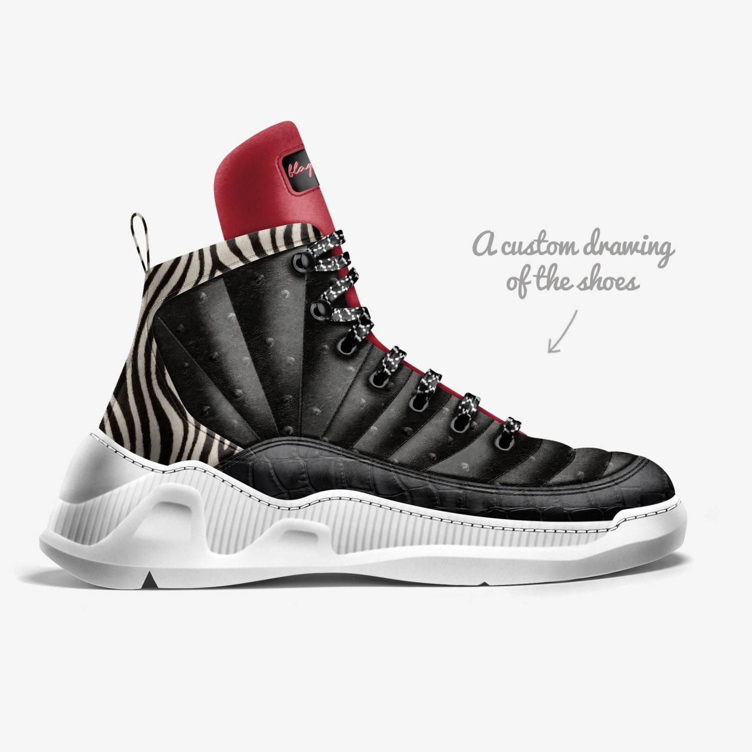 blaqpopgod custom made in Italy shoes by Jawan (jay Dot) Starling | Sketch view
