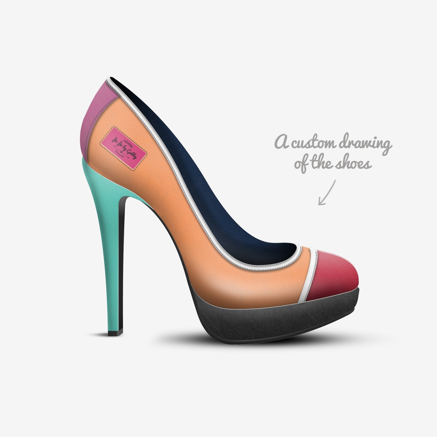 JoJo by Gabby custom made in Italy shoes by Kelsey Hagstrom | Sketch view