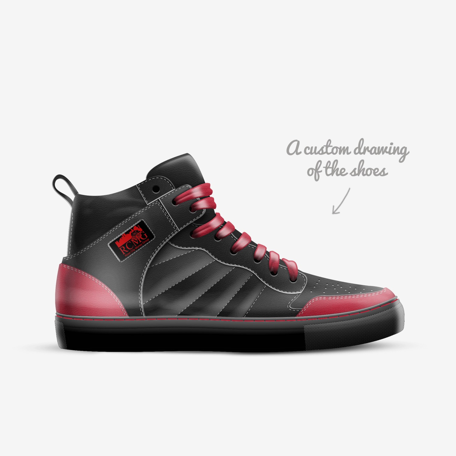 RCMG...THE BLACKROSE custom made in Italy shoes by Sire Sorose | Sketch view
