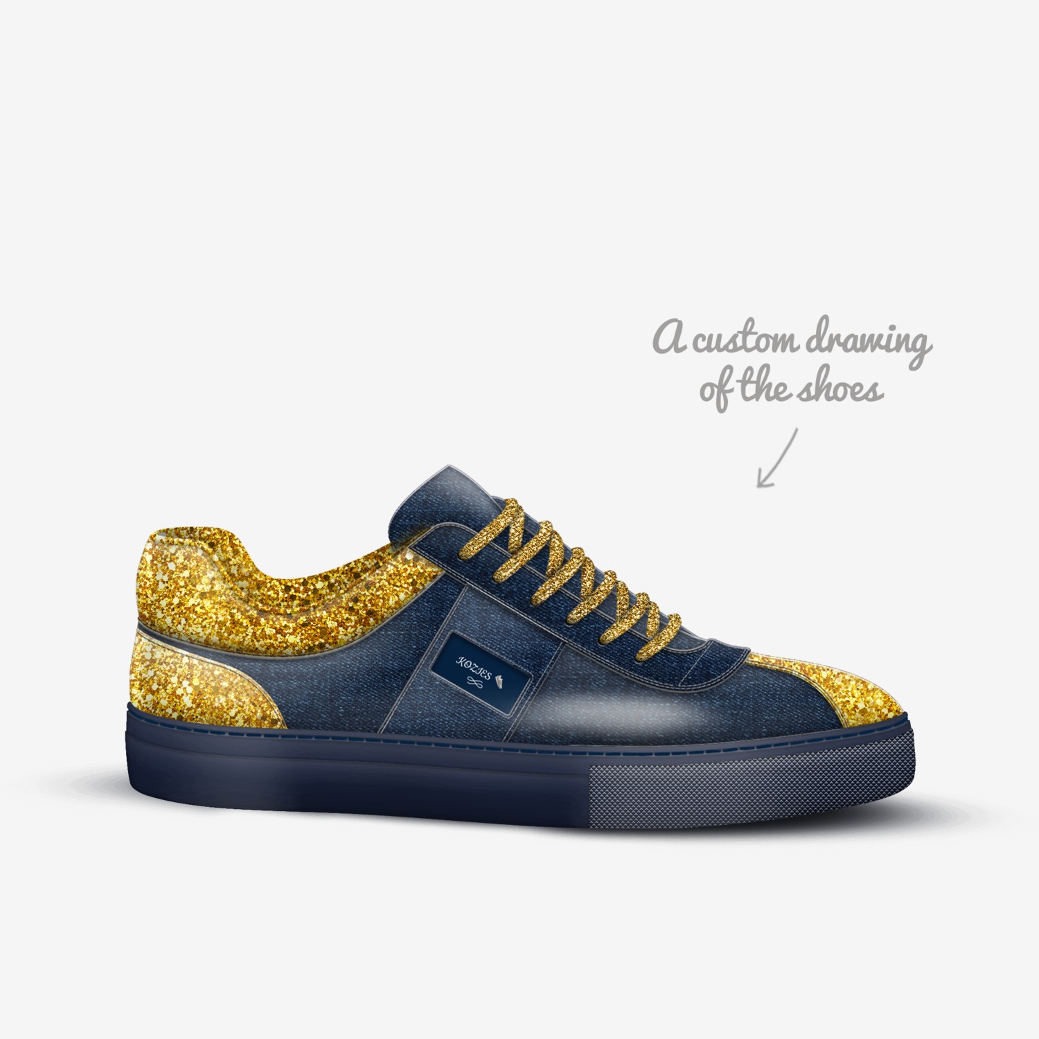 KOZIES 👟 custom made in Italy shoes by Cozetta Brown | Sketch view