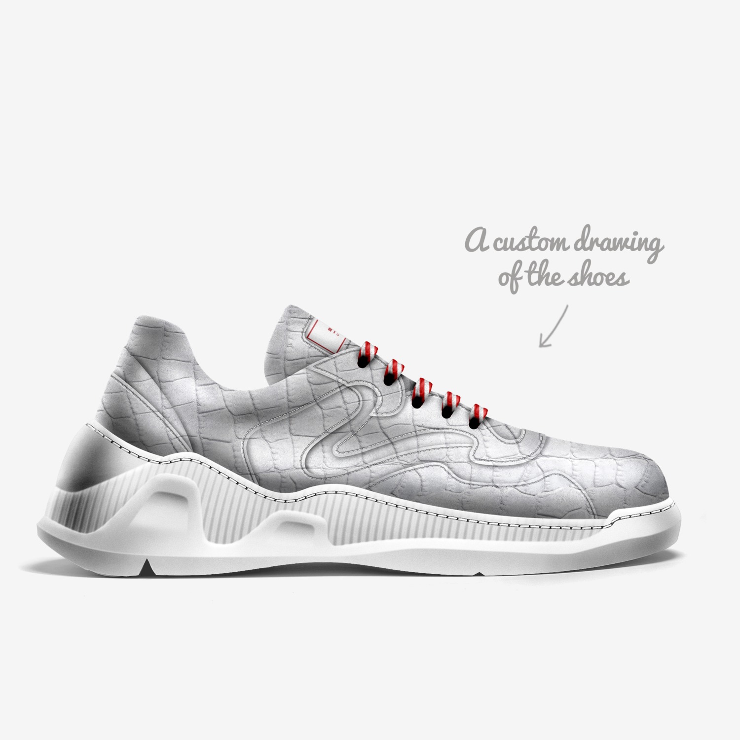 Love Birds custom made in Italy shoes by Russell Adell | Sketch view