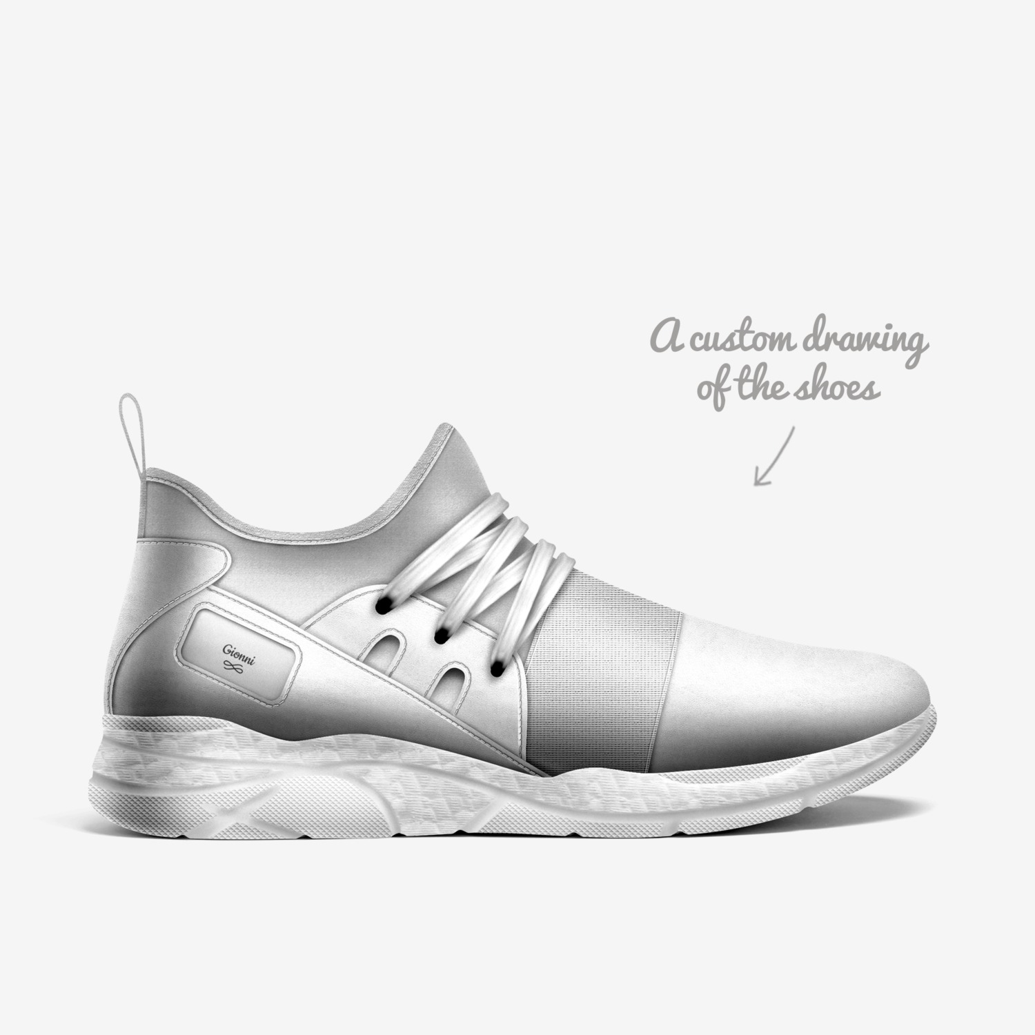 Gio Walk custom made in Italy shoes by Gionni- Pierre Rouchon | Sketch view