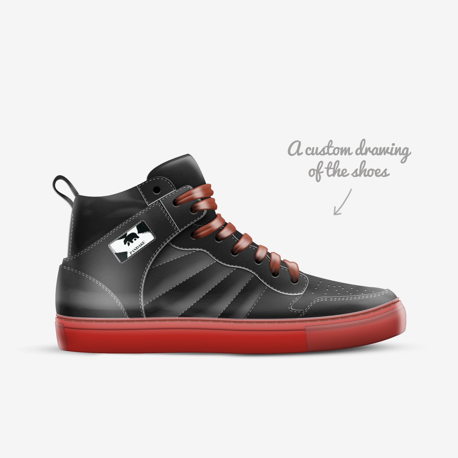 PANDAKU custom made in Italy shoes by Sean Gardner | Sketch view