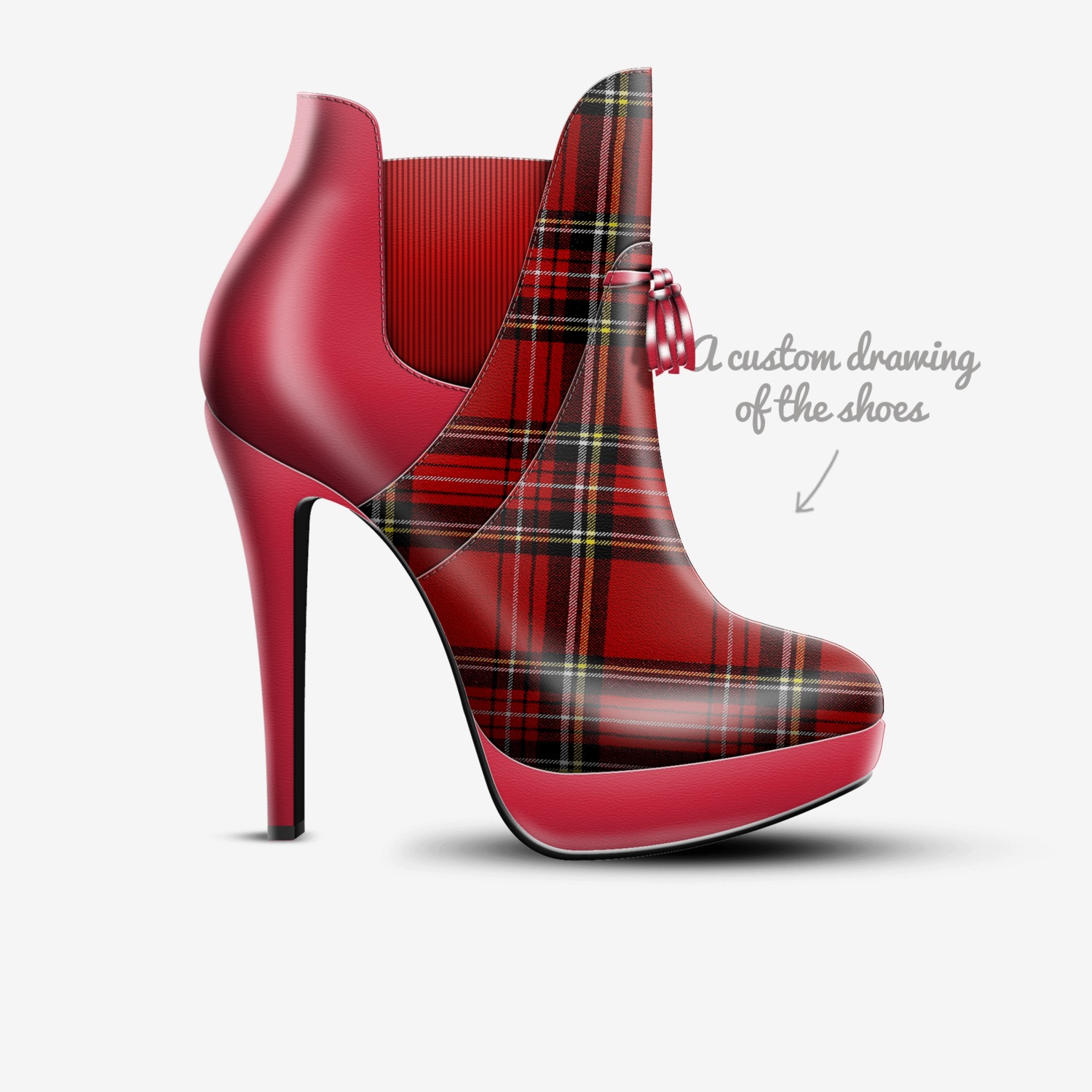 Zoeé custom made in Italy shoes by Zulma Balasquide | Sketch view