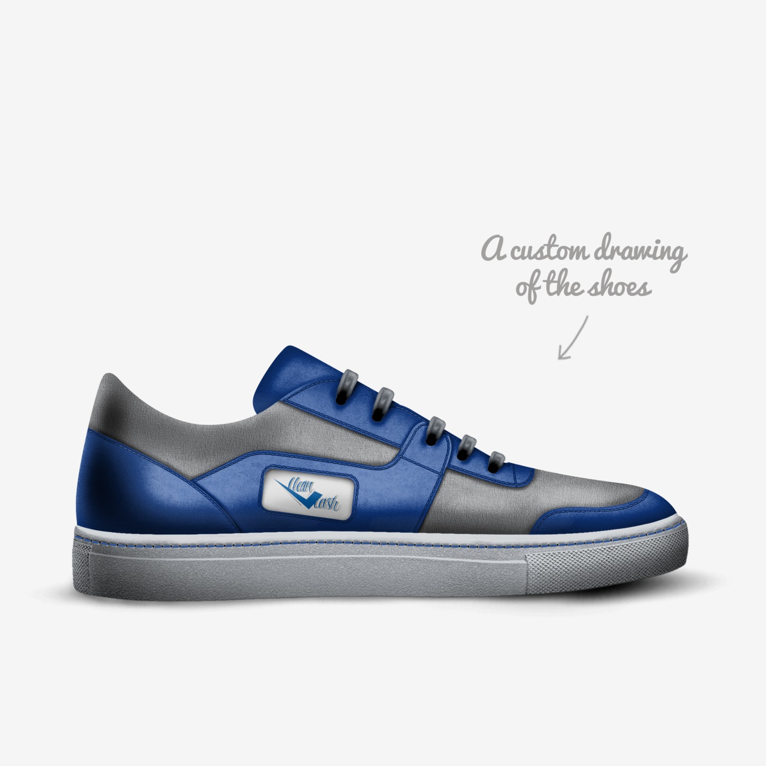 Clean cash low top custom made in Italy shoes by Deon Landry | Sketch view
