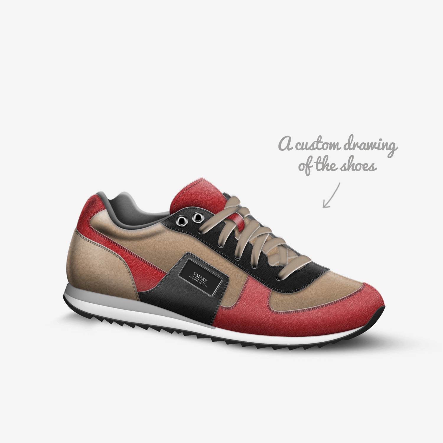 T-MAXX custom made in Italy shoes by Terence Maxwell | Sketch view