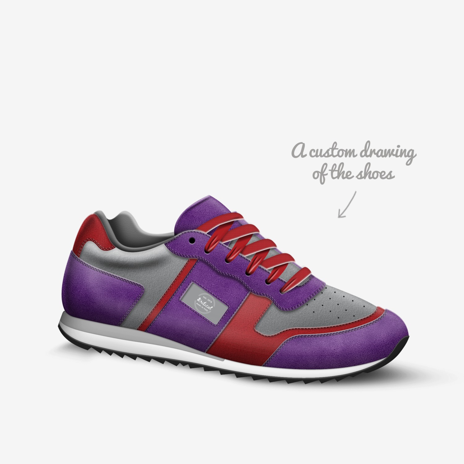 Kritical custom made in Italy shoes by K Rob | Sketch view