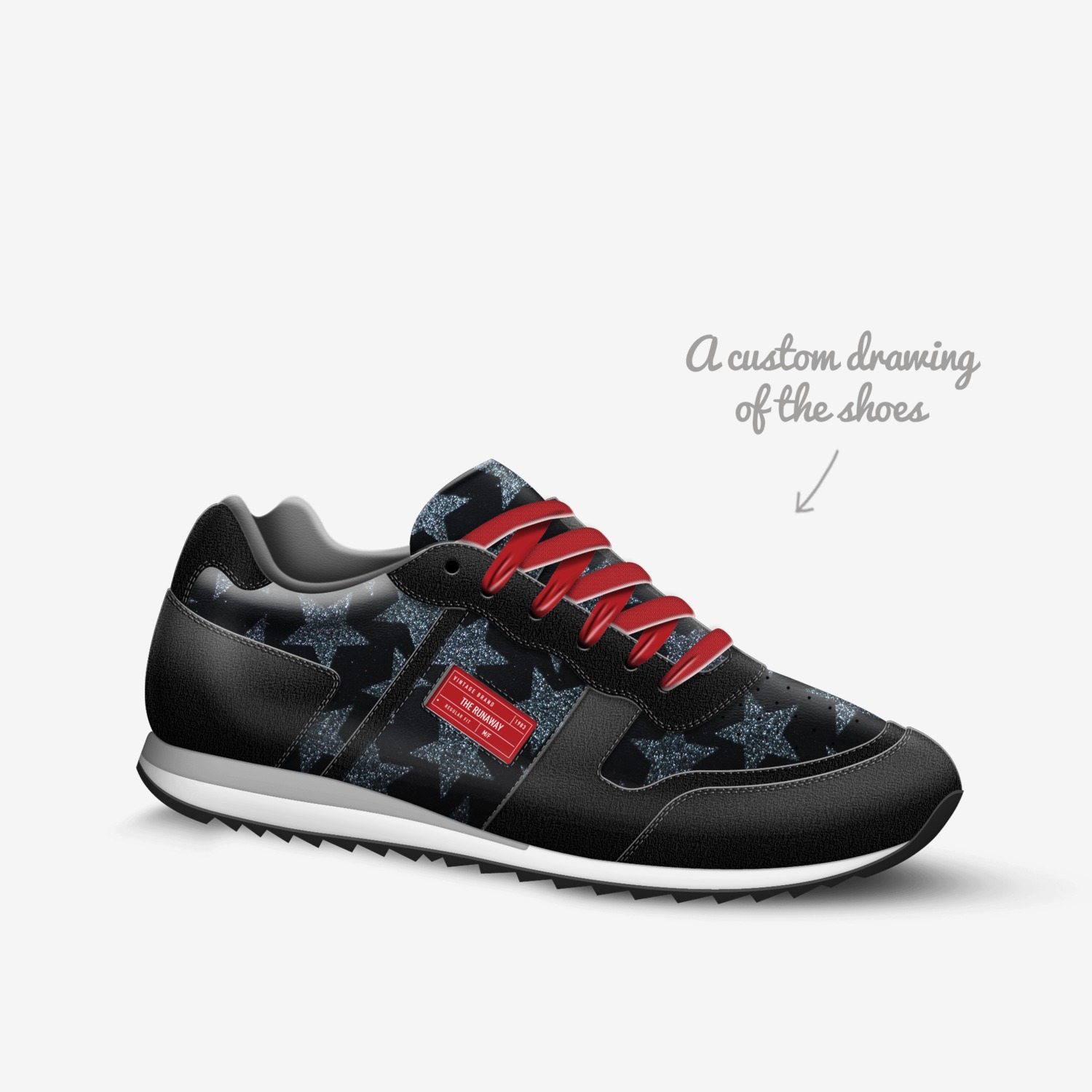 The Runaway custom made in Italy shoes by Reyie Delgado | Sketch view