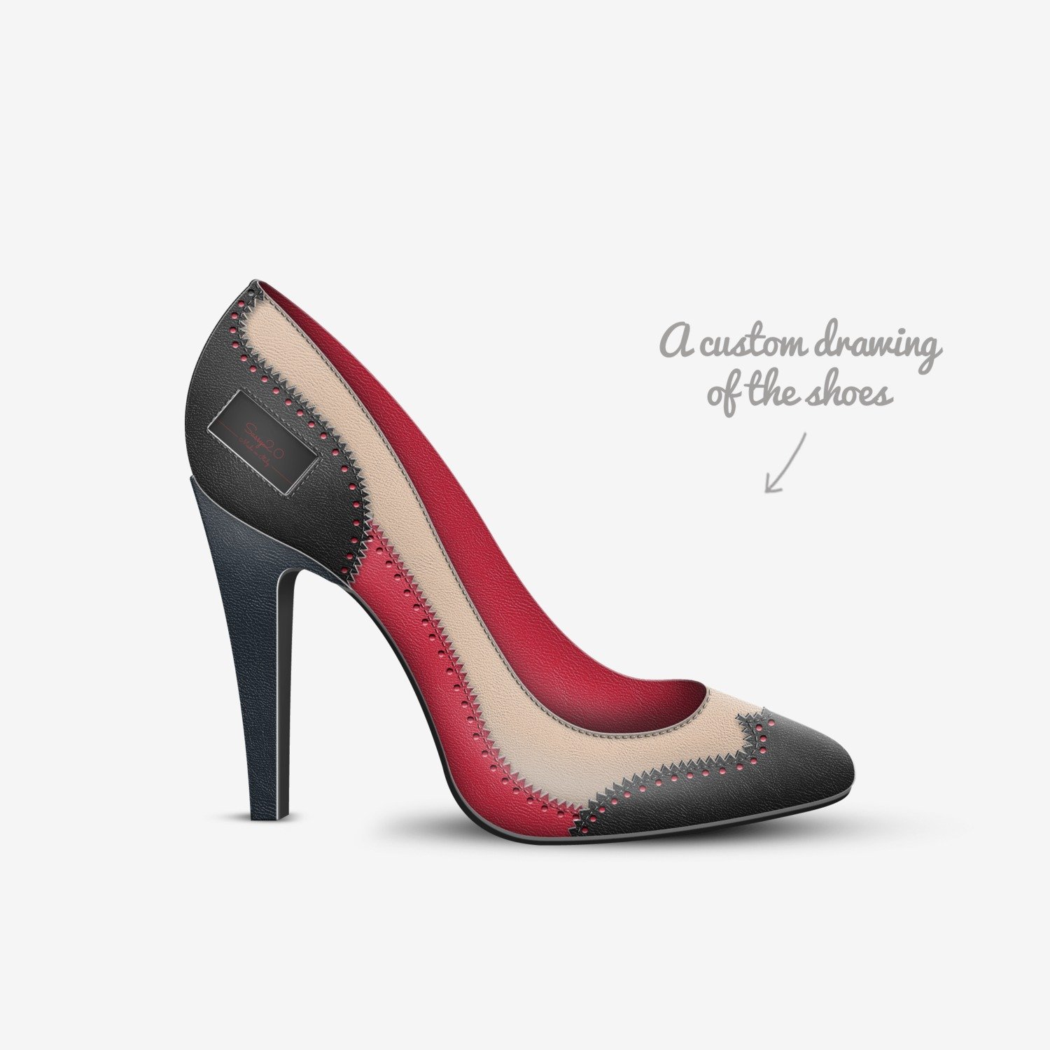 Sassy2.0 custom made in Italy shoes by Deanna Cortez | Sketch view